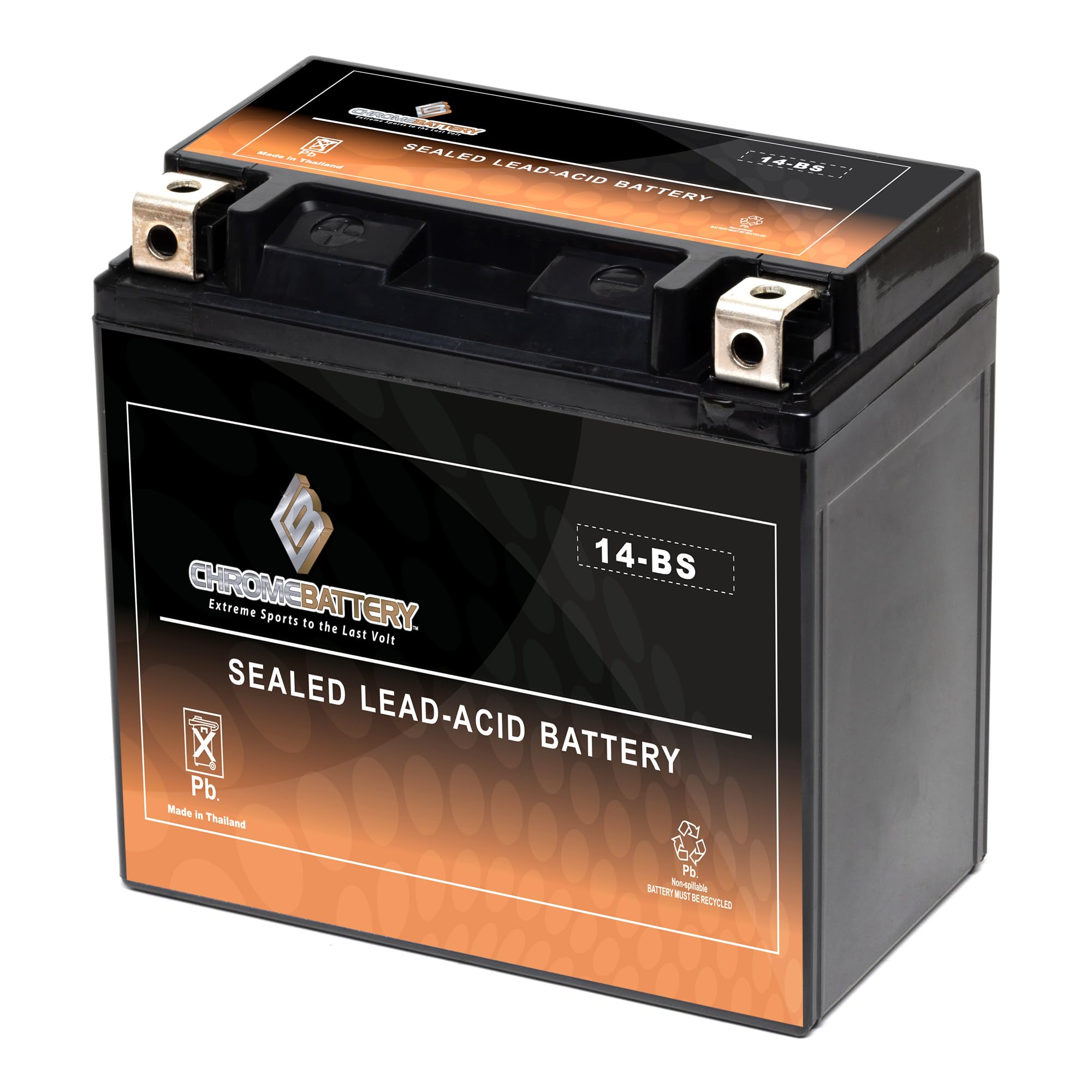 Cb Chromebattery Ytx14-Bs Atv Battery- Rechargeable, Factory Sealed, Replacement For Honda Trx 500 420 450 350 300 Rubicon Forem