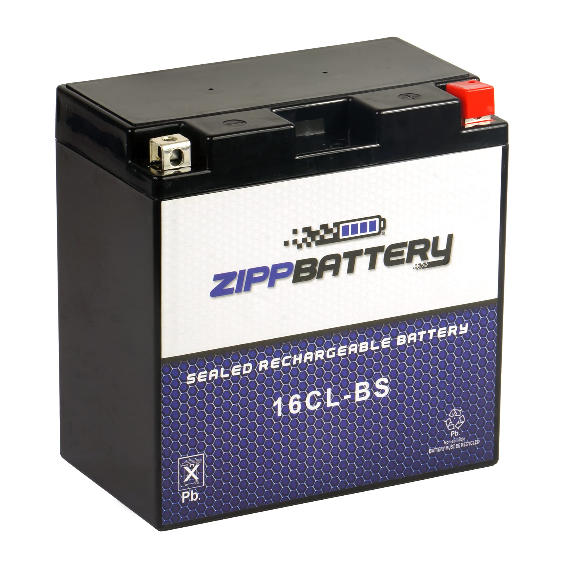 Zippbattery Yb16Cl-Bs Maintenance-Free 12V 19Ah Battery Replacement For Atv, Motorcycle, Jet Skis, Scooter, Utv, And More - Nut