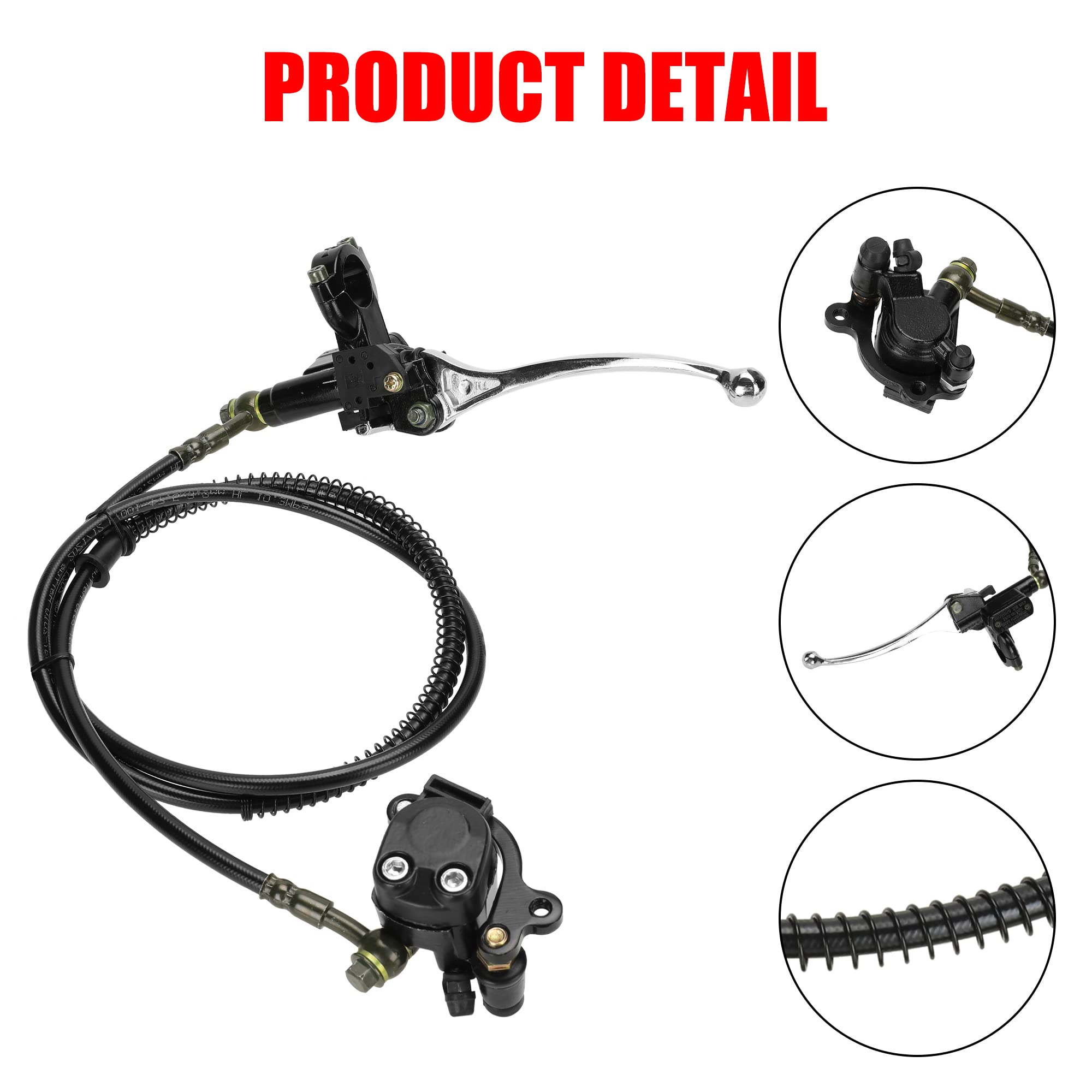 Grehua Upgraded Mini Bike Hydraulic Brake Kit Compatible With Baja Doodle Bug Db30 Blitz Racer Dirt Bug Predator 79Cc 97Cc 2.8Hp Minibike Parts With Master Cylinder Caliper Pads Assembly