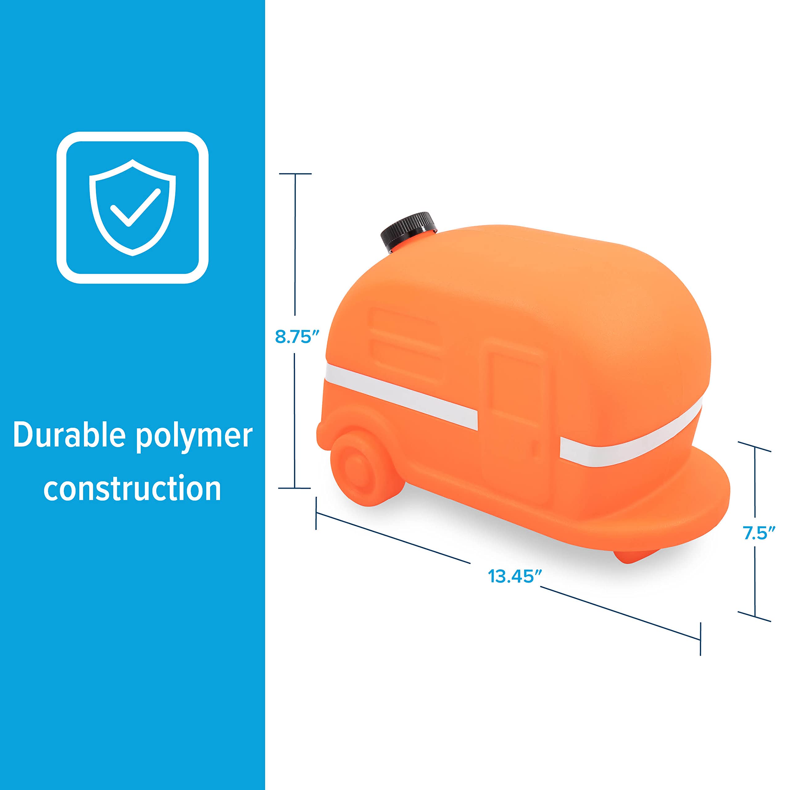 Camco Orange Retro Camper Rv Sewer Weight-Safely Secures Your 4-In-1 Adapter In Place At Dump Stations-Features A Fillable Tank