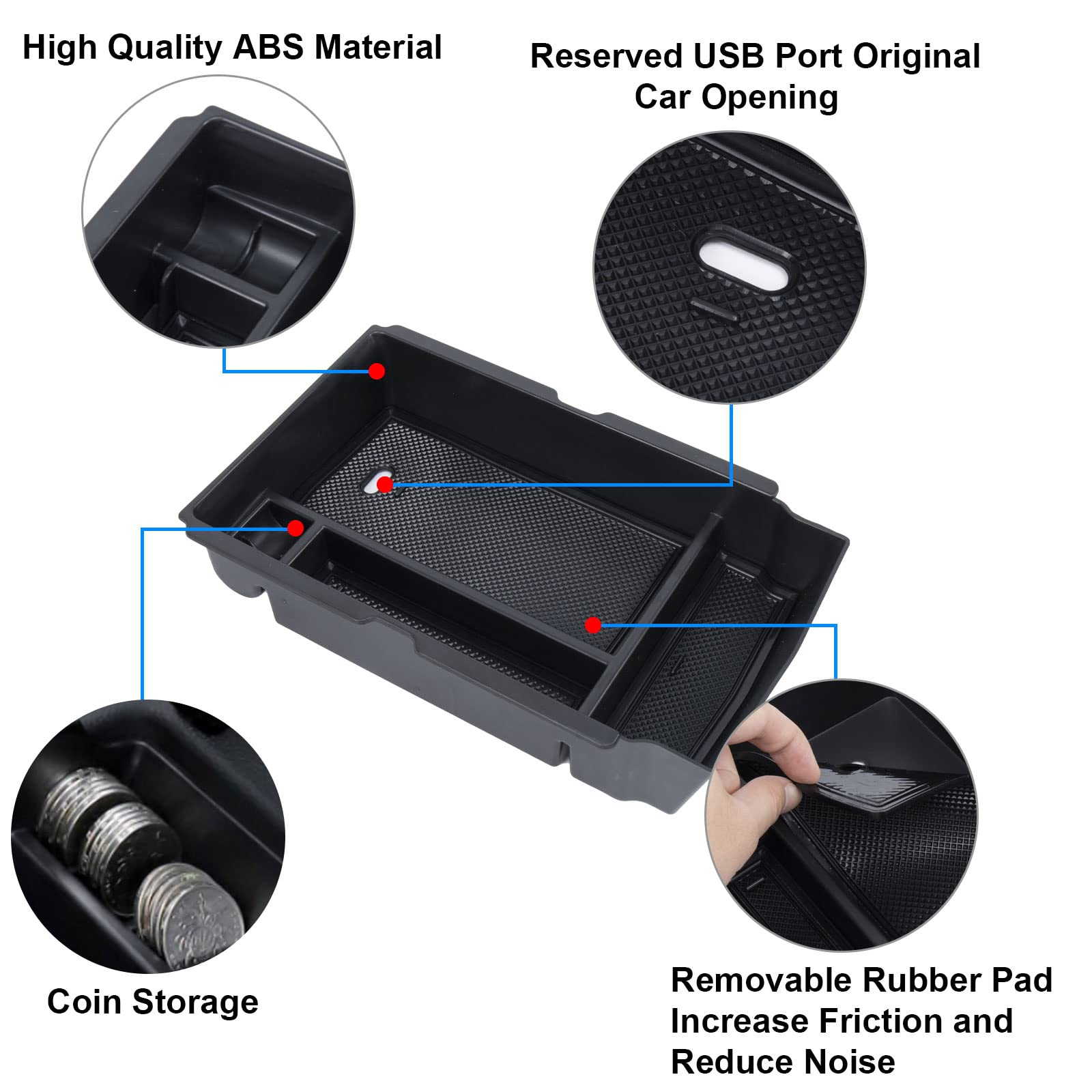 Neepiar Center Console Organizer Compatible With 2025 2024 2023 Honda Cr-V Armrest Storage Box Coin And Glass Holder Abs Plastic