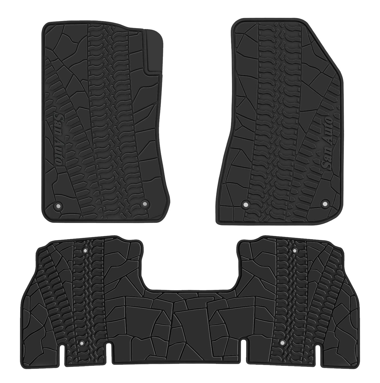 San Auto Car Floor Mat For Jeep Wrangler Jl 4X4 Door Sahara Rubicon 2018 2019 2020 2021 2022 2023 2024 2025 Custom Fit Full Blac