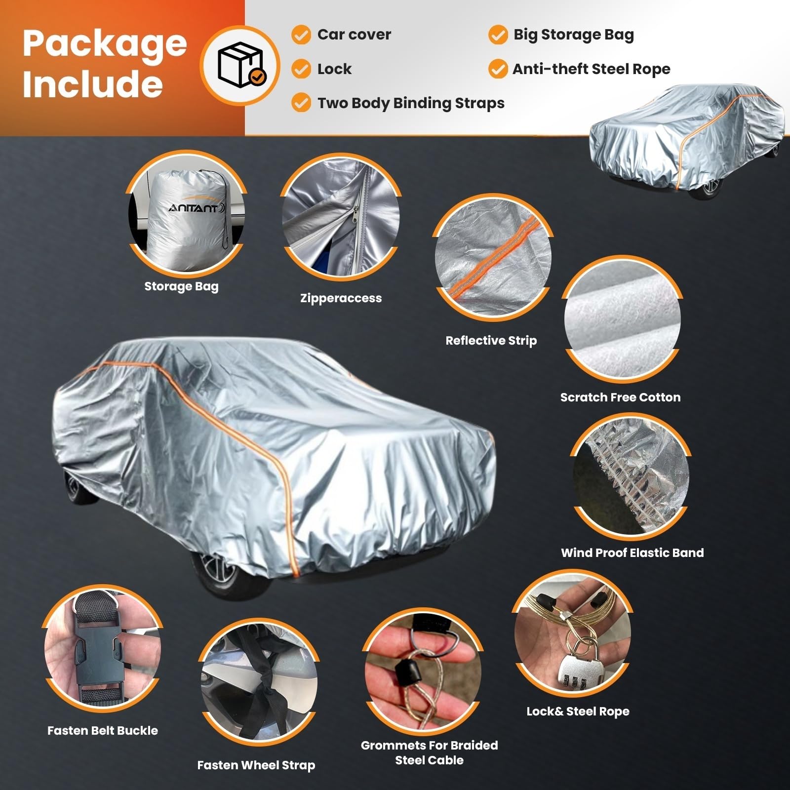 Anitant Truck Cab Cover Waterproof All Weather Rain Proof Truck Cover Pickup Cover Rain And Sun Protector Truck Cover Snow Blank