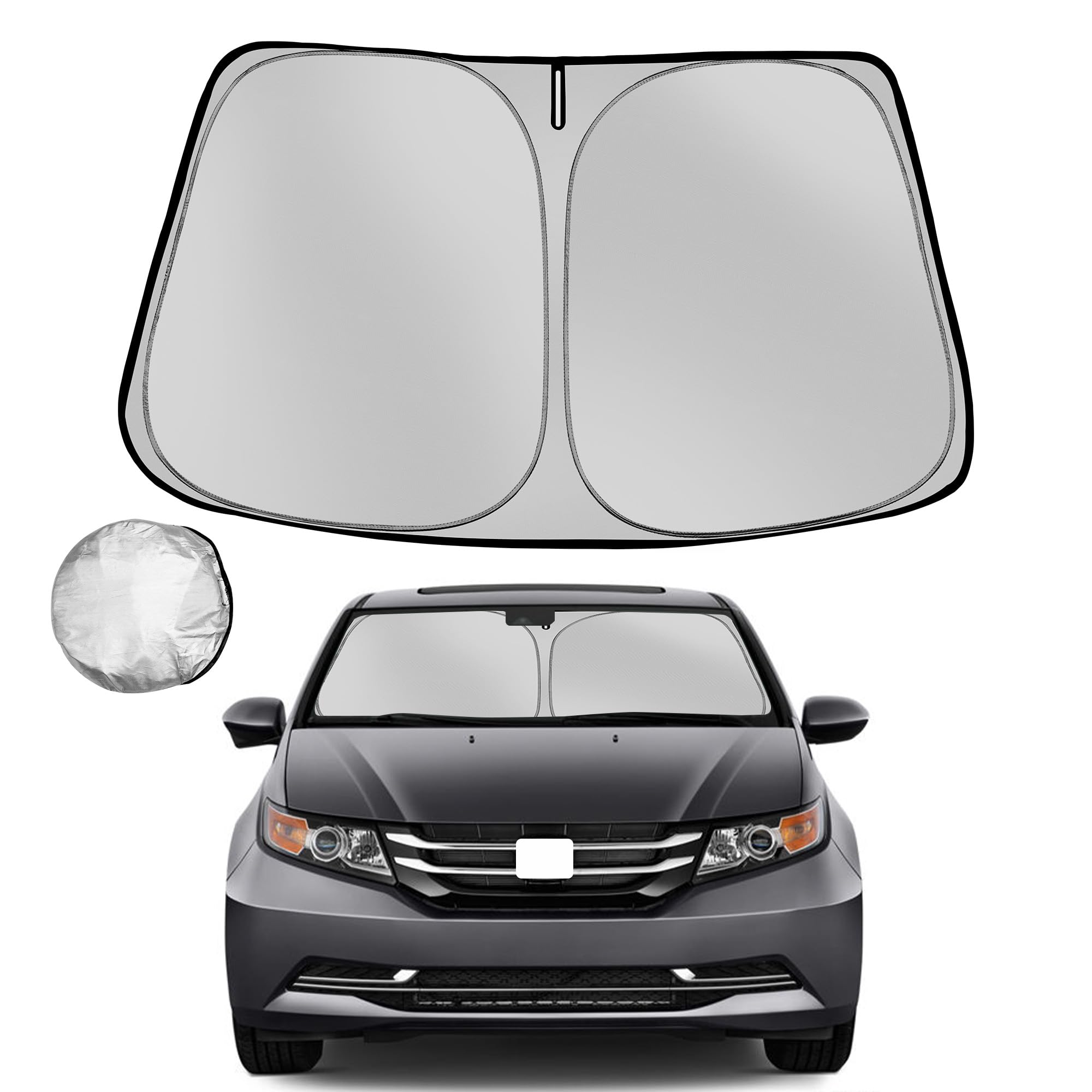 Fonowka Windshield Sun Shade For 2011-2017 Honda Odyssey Minivan Foldable Sun Sunshade For Car Front Window Blocks Uv Rays And H