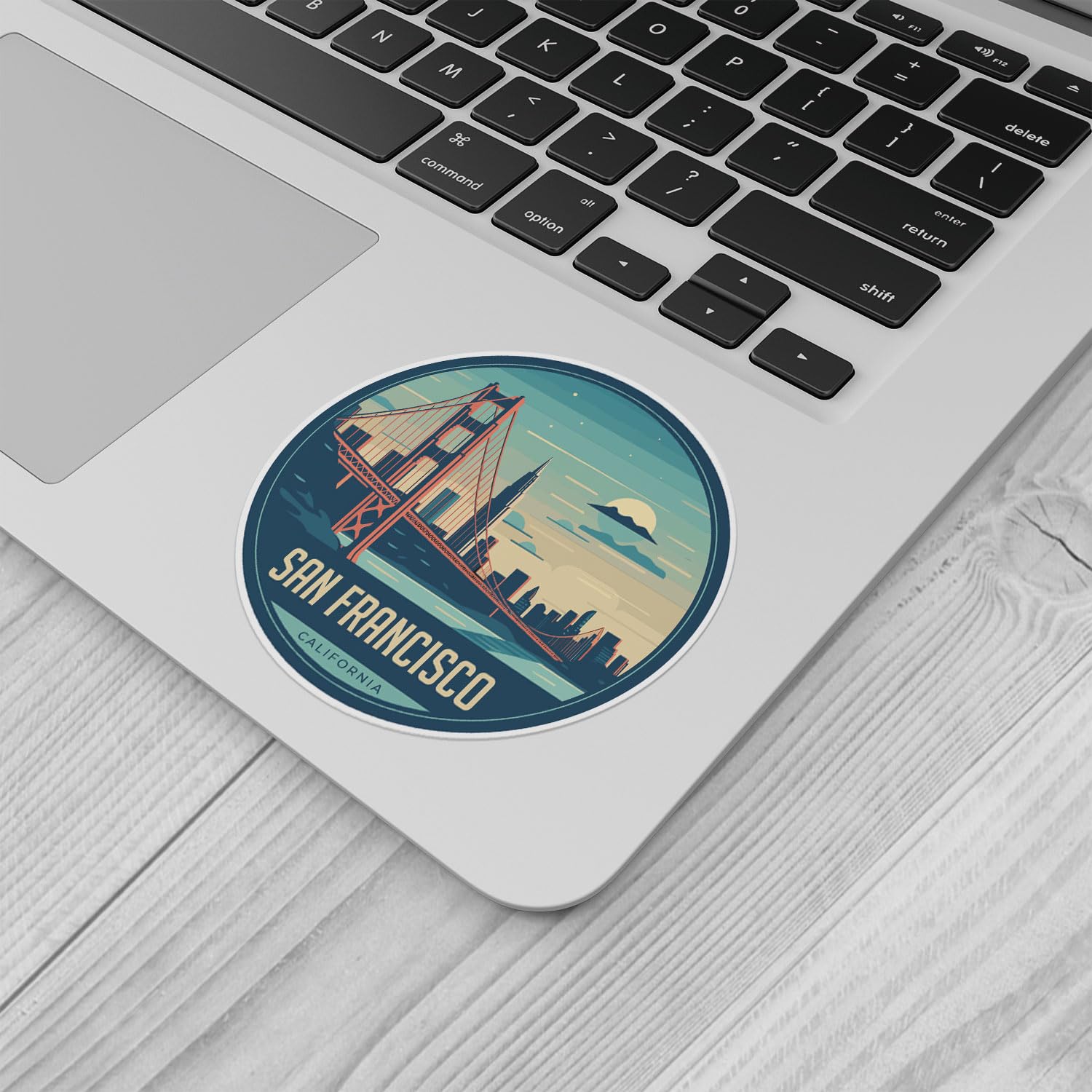 San Francisco City Sticker - Waterproof Vinyl Decal for Car Bumper, Laptop, Water Bottle, Wall, and Window, Size - 3'' Longer Si