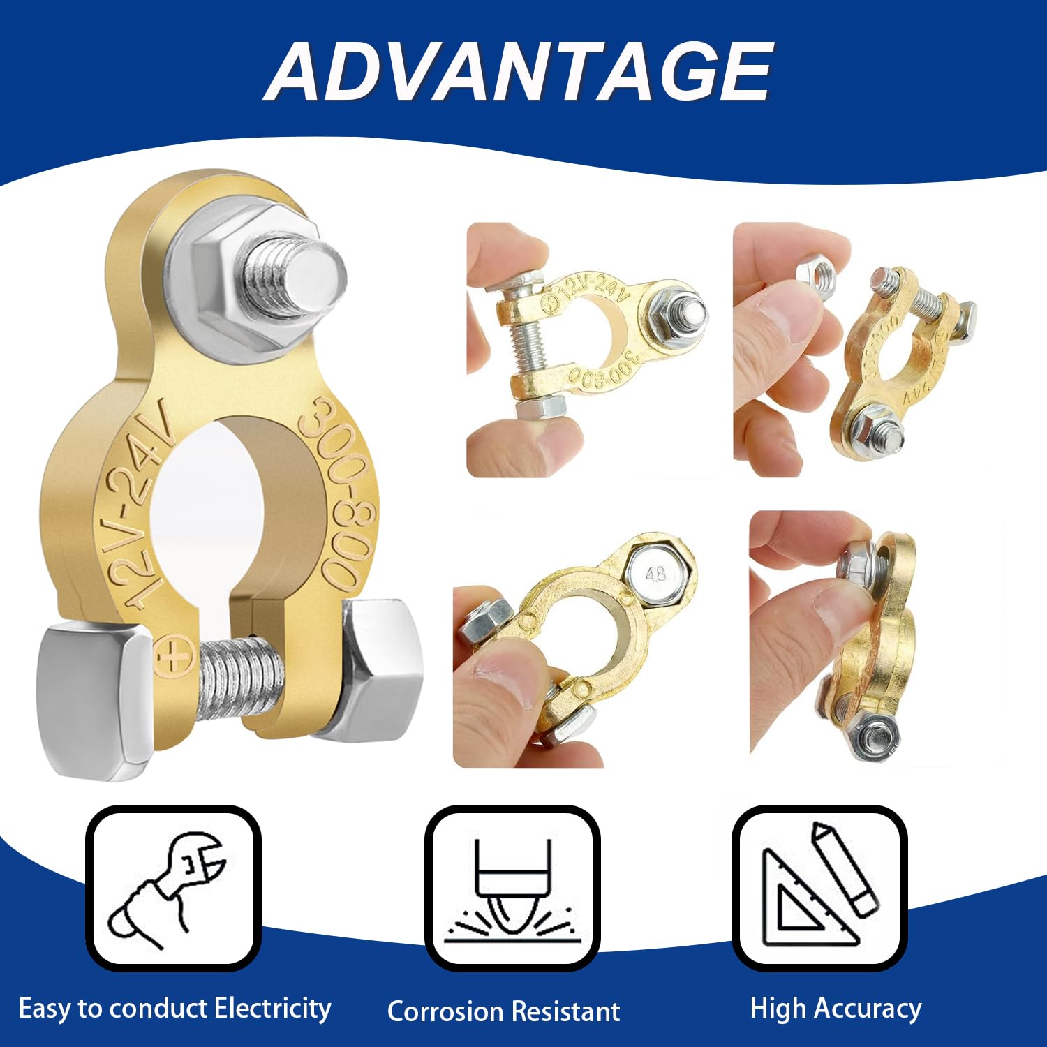 Tnisesm Battery Terminal Connectors, Car Battery Post Terminals, Battery Cable Ends With Marine Battery Terminal Anti Corrosion
