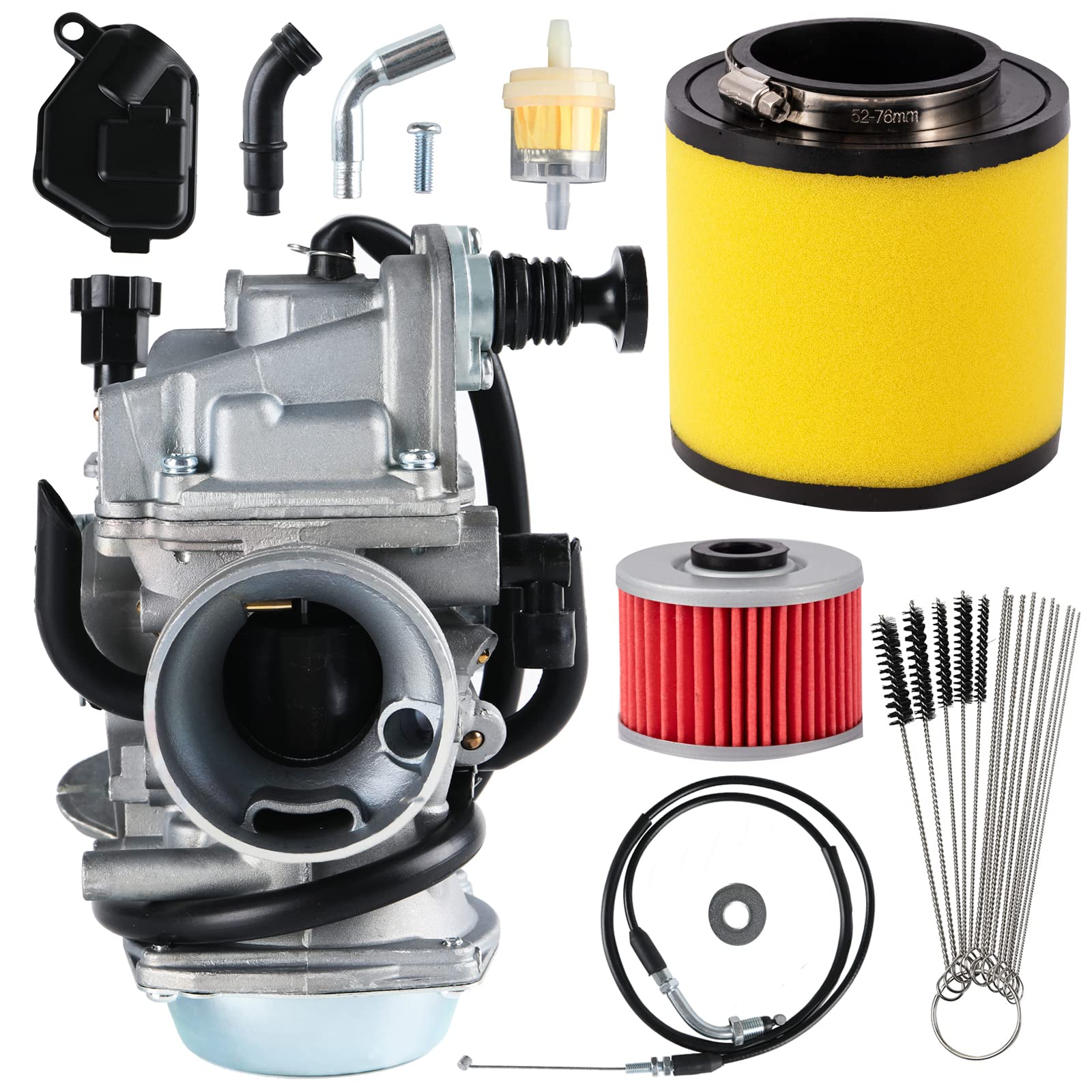 Fourtrax 300 Carburetor For Honda Trx300 Trx350 Carb,Rancher 350,Foreman 400 450 With Air And Oil Filter,Cleaning Brush