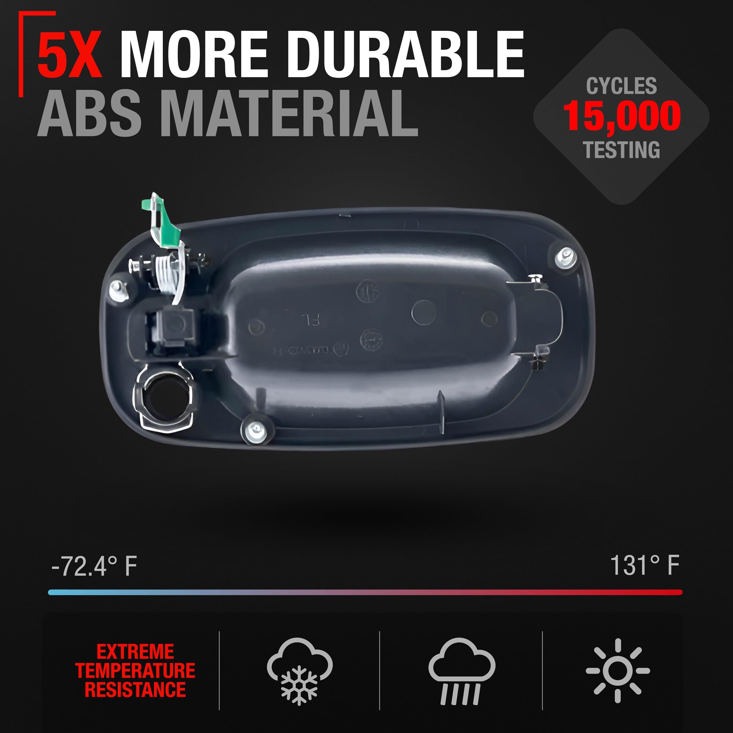 Exterior Front Driver Door Handle - Compatible With 1999-2006 Chevrolet Silverado, 02-06 Avalanche, Suburban, Tahoe; 1999-2006 G