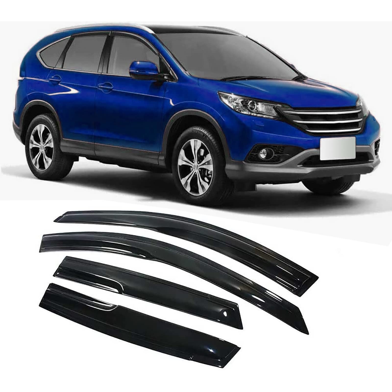 Zzdsnj Tape-On Rain Guard 4-Piece For 2012-2016 Honda Cr-V Windows Visor Shield Shade Smoke 1216Cr