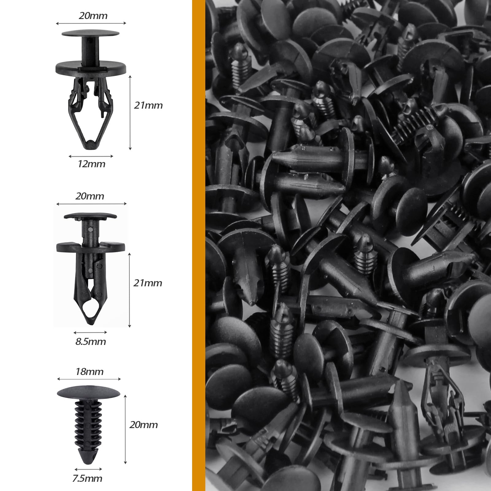 Unigt 3 In 1 Gm A20991 Fender Liner Clips Compatible With 11589292 Bumper Fastener Rivet 21030249 Door Trim Panel 1605396/159586