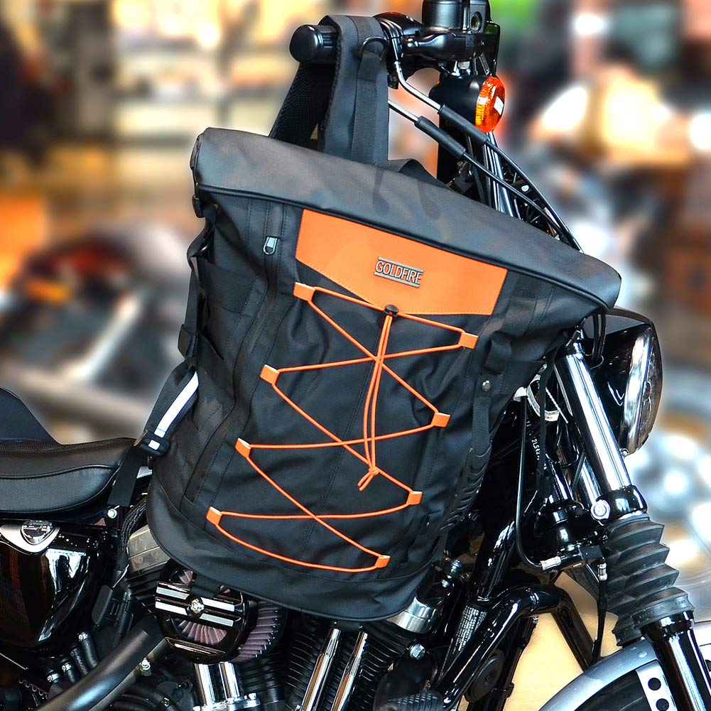 Sresk Expandable Motorcycle Travel Luggage Sissy Bar Bag Tail Bag Motorcycle Backpack: Weather Resistant Duffle Bag With Sissy B
