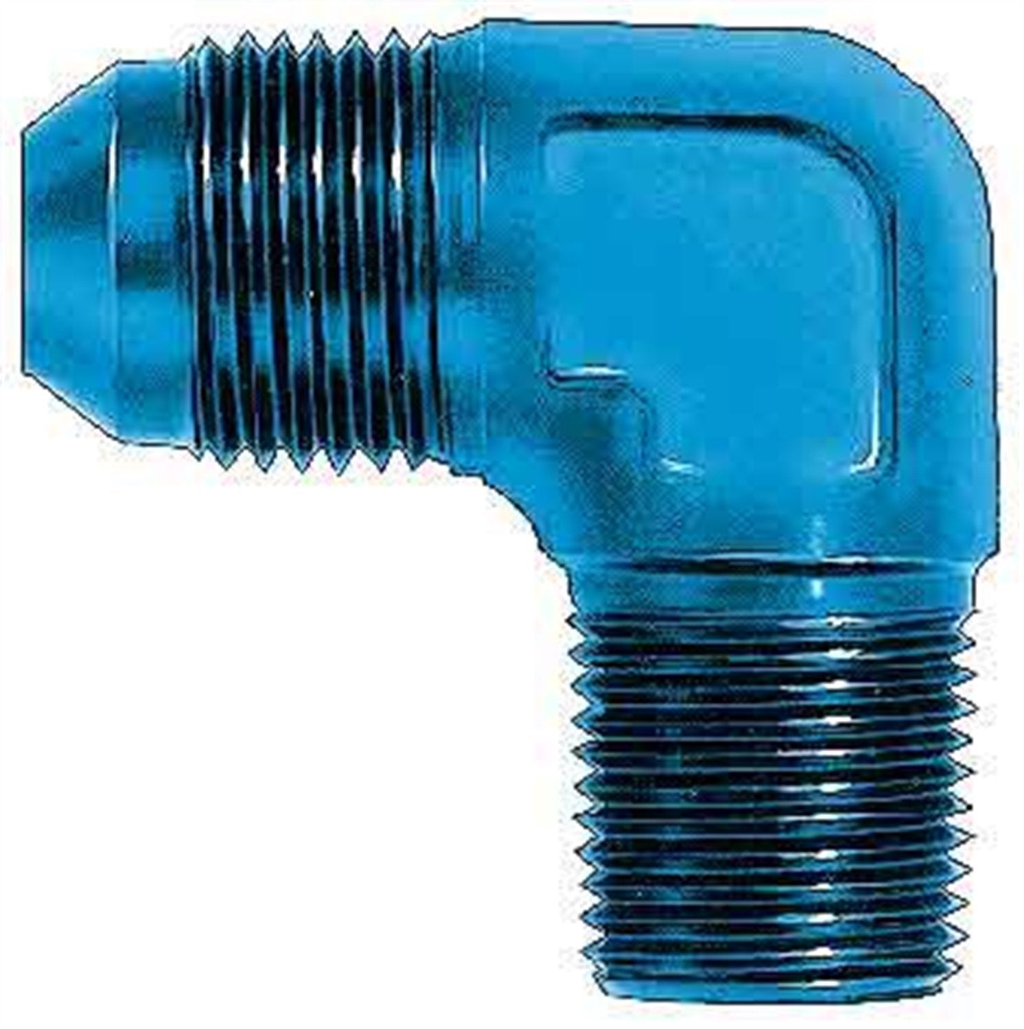 Aeroquip Fcm2036 Blue Anodized Aluminum -08An To 1/4 90-Degree Pipe Adapter