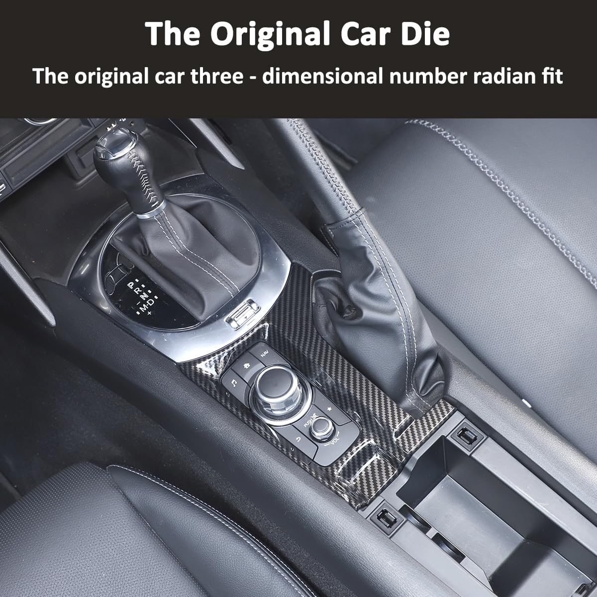 Car Interior Gear Shift Frame Trim Sticker For Mazda Mx-5 Nd 2015-2023 Center Console Panel Trim Cover Interior Accessories (Multimedia Panel-Carbon Fiber)