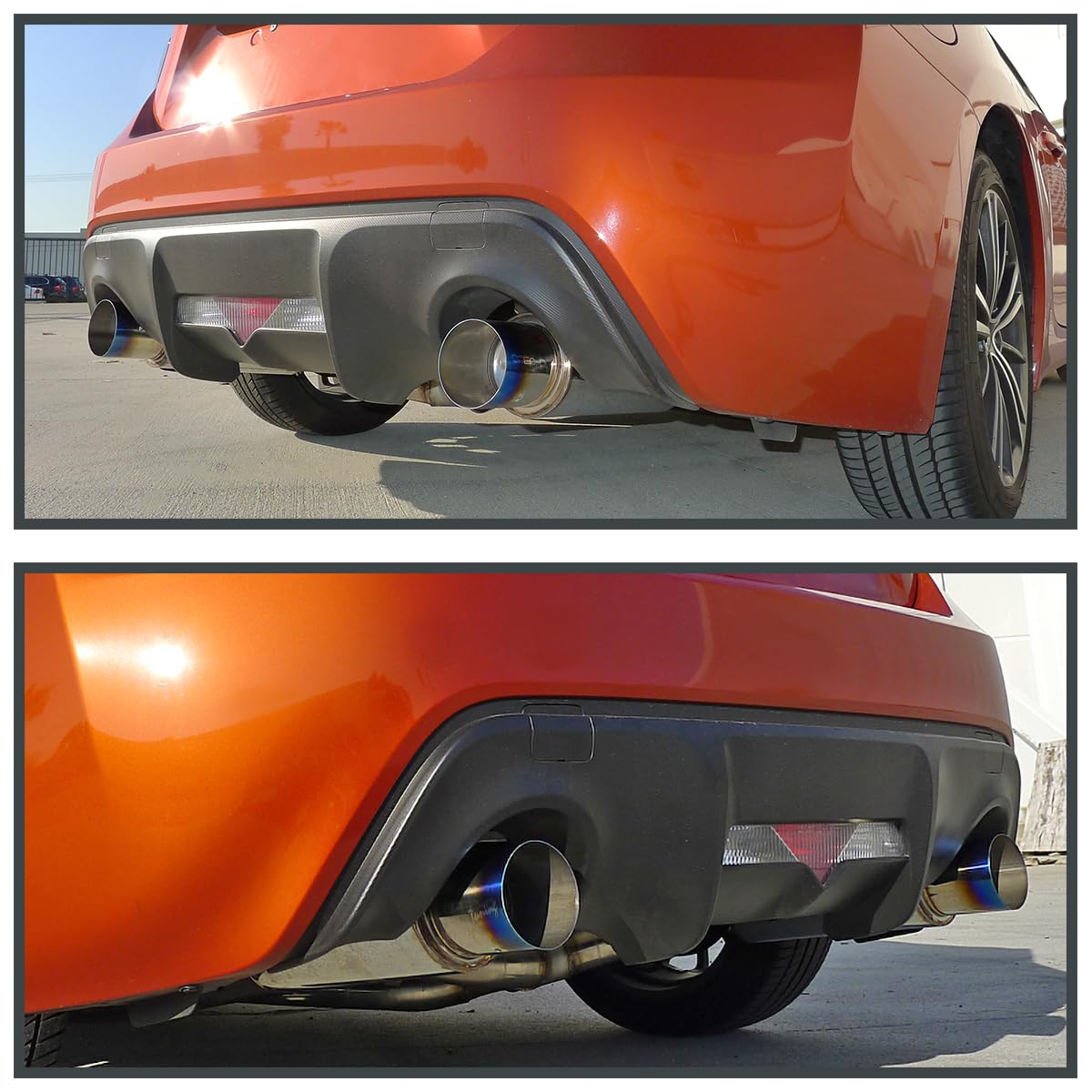Spec-D Tuning Catback Dual Muffler Exhaust System W/Titanium Tip Compatible With 2013-2016 Scion Fr-S