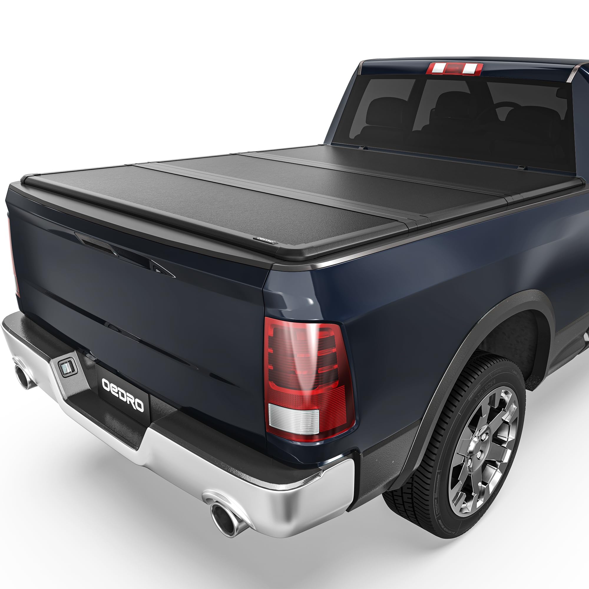 OEDRO FRP Hard Tri-fold Tonneau Cover Fits for Dodge Ram 1500 2009-2024 (Classic & New Body) 5.6ft Bed w/o Ram Box, Weather-Resi