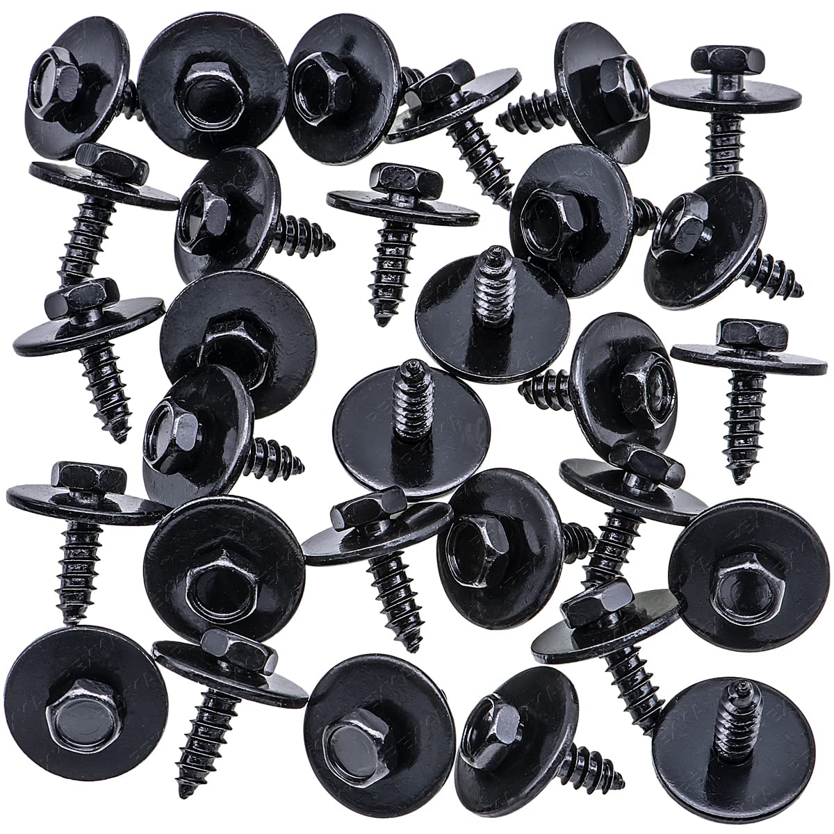 Rexka 30 Pcs M4.8-1.61 X 16Mm Hex Head Sems Screws For Bmw Wheel Arch Trim Underfloor Coating Rear Trim Cover Underhood Shield 07147129160 E46 E60 E63 E66 E70 E82 E83 E90 07-14-7-129-160