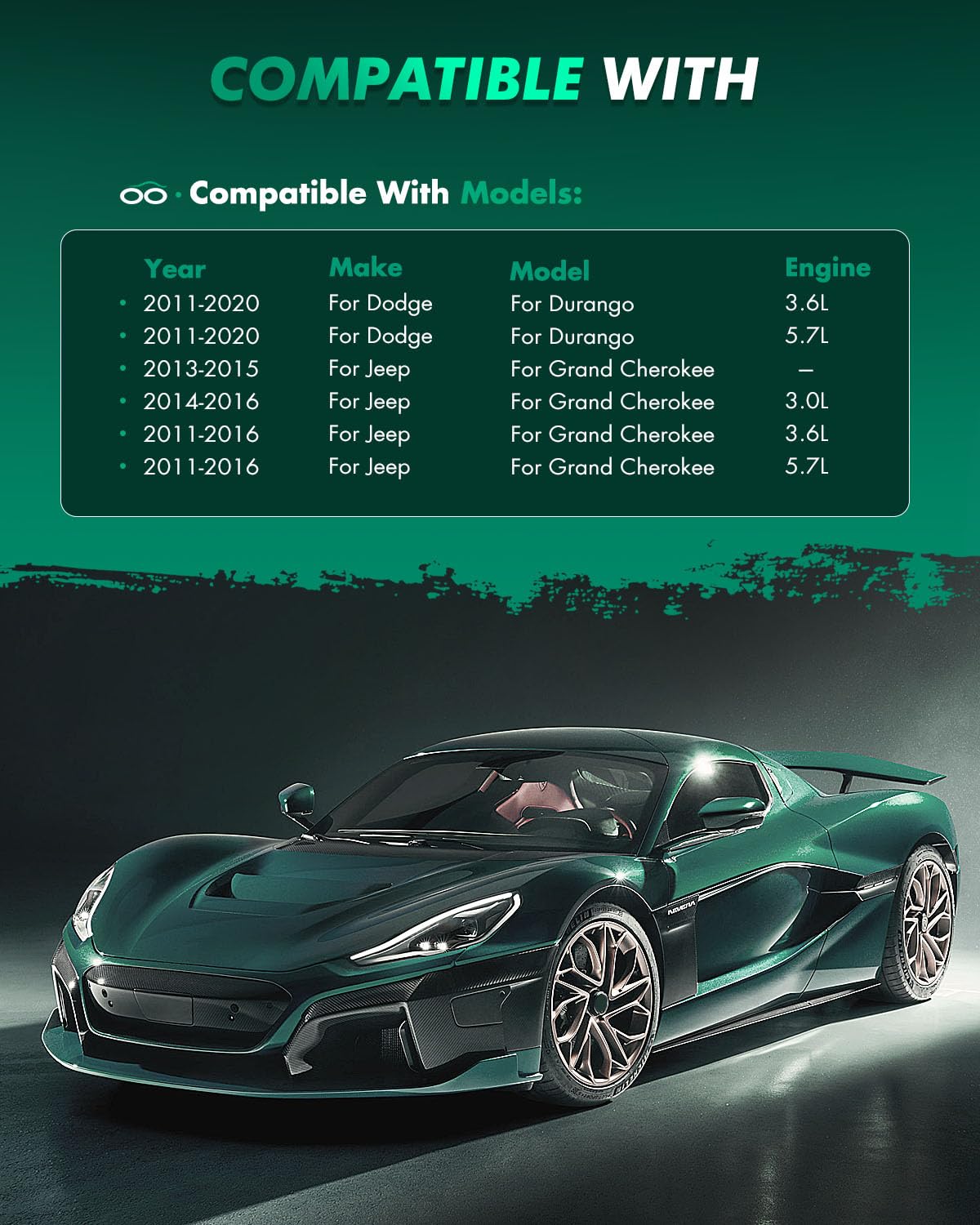 Scitoo D1455 D1498 Front Rear Brake Pads Sets Fit For Dodge For Durango 2011-2018,For Jeep Grand Cherokee 2011-2019