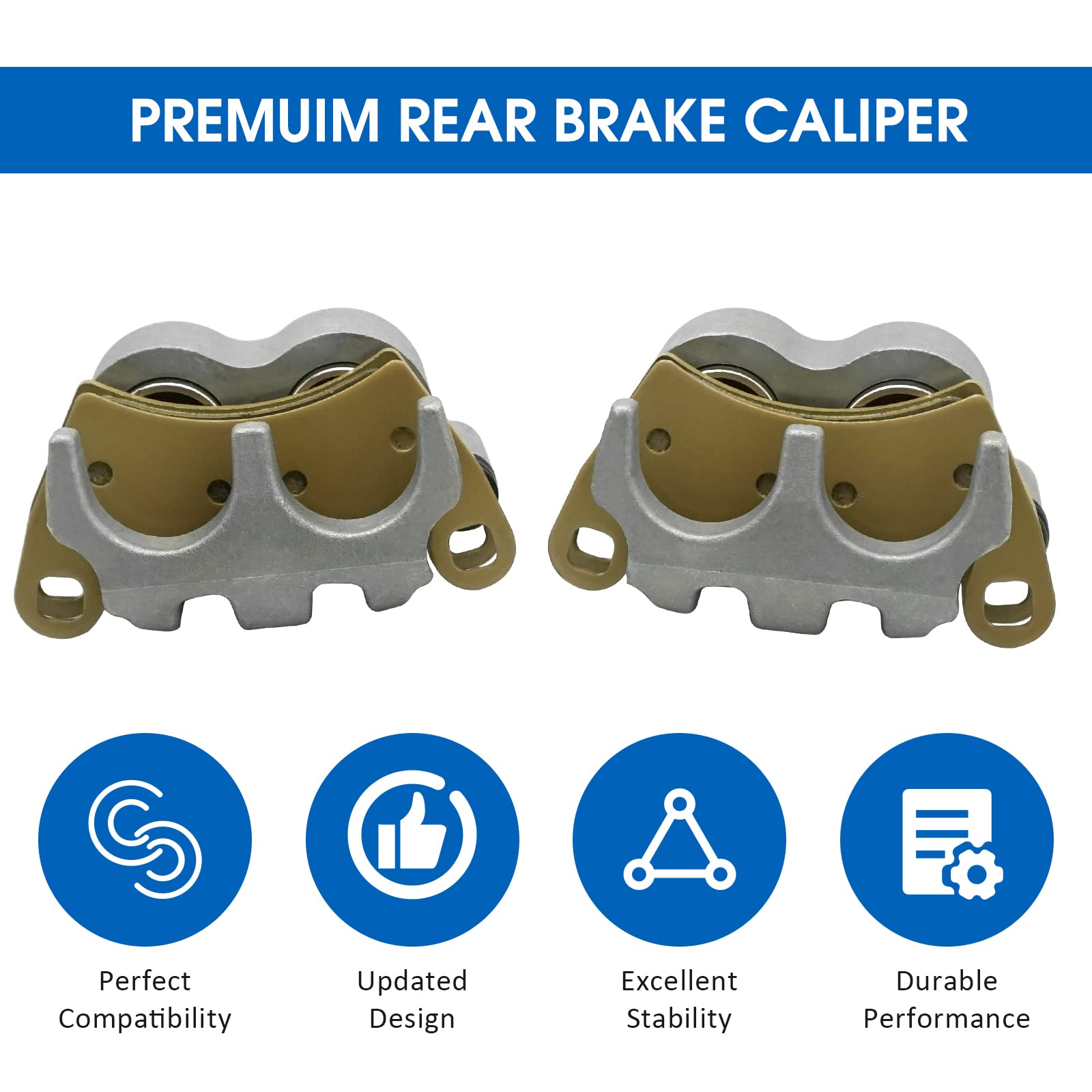 M Mati Rear Left Right Brake Caliper Pads For Polaris Rzr 1000 Xp, Rzr Turbo, Rzr Rs1, Rzr 900 4-Seater 1912141 1912142 1912478