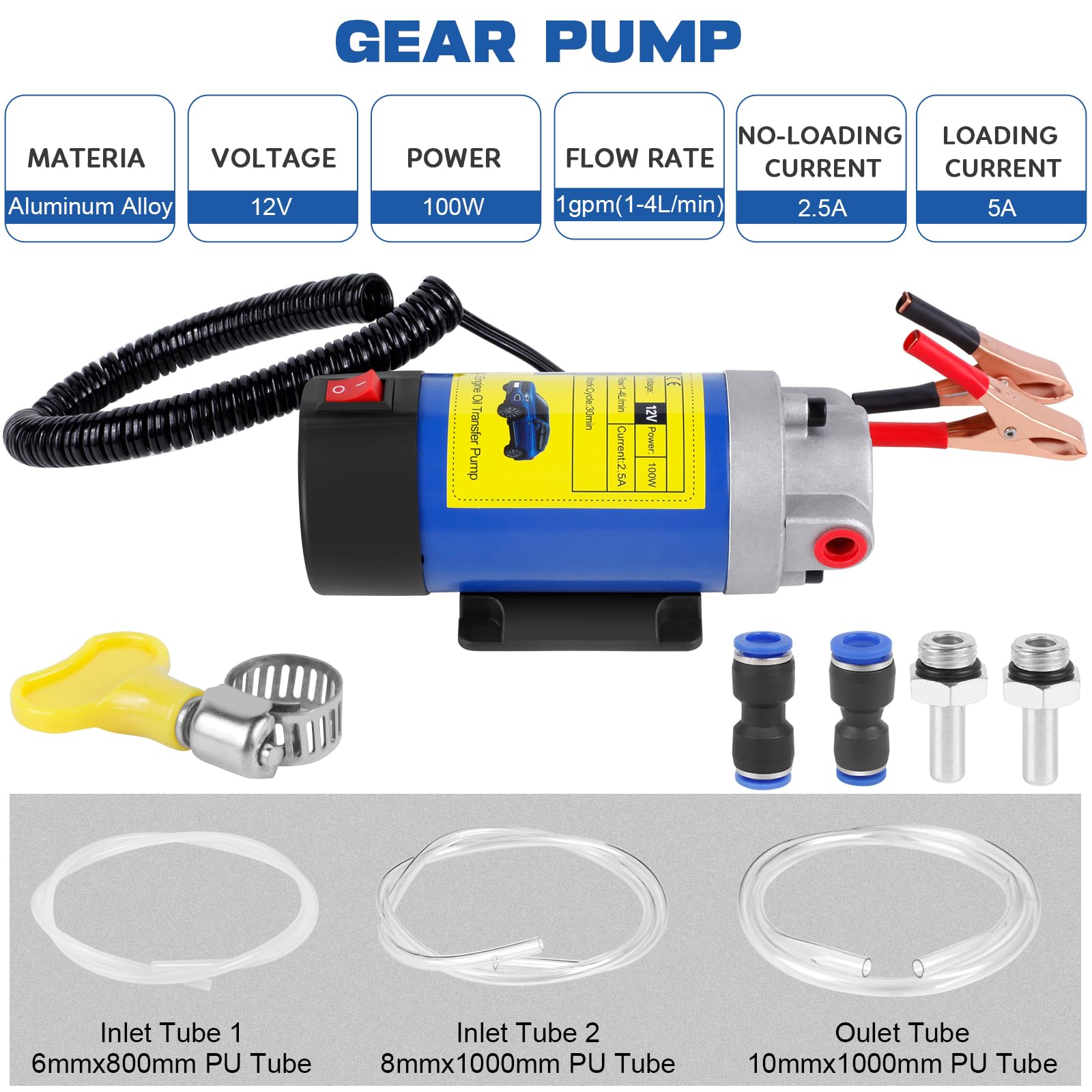 Oil Pump, 12V 100W Oil Extractor, Transfer Pump For Oil Change, Electric Transfer Oil Pump From Cars, Motorcycles, Rvs, Boats