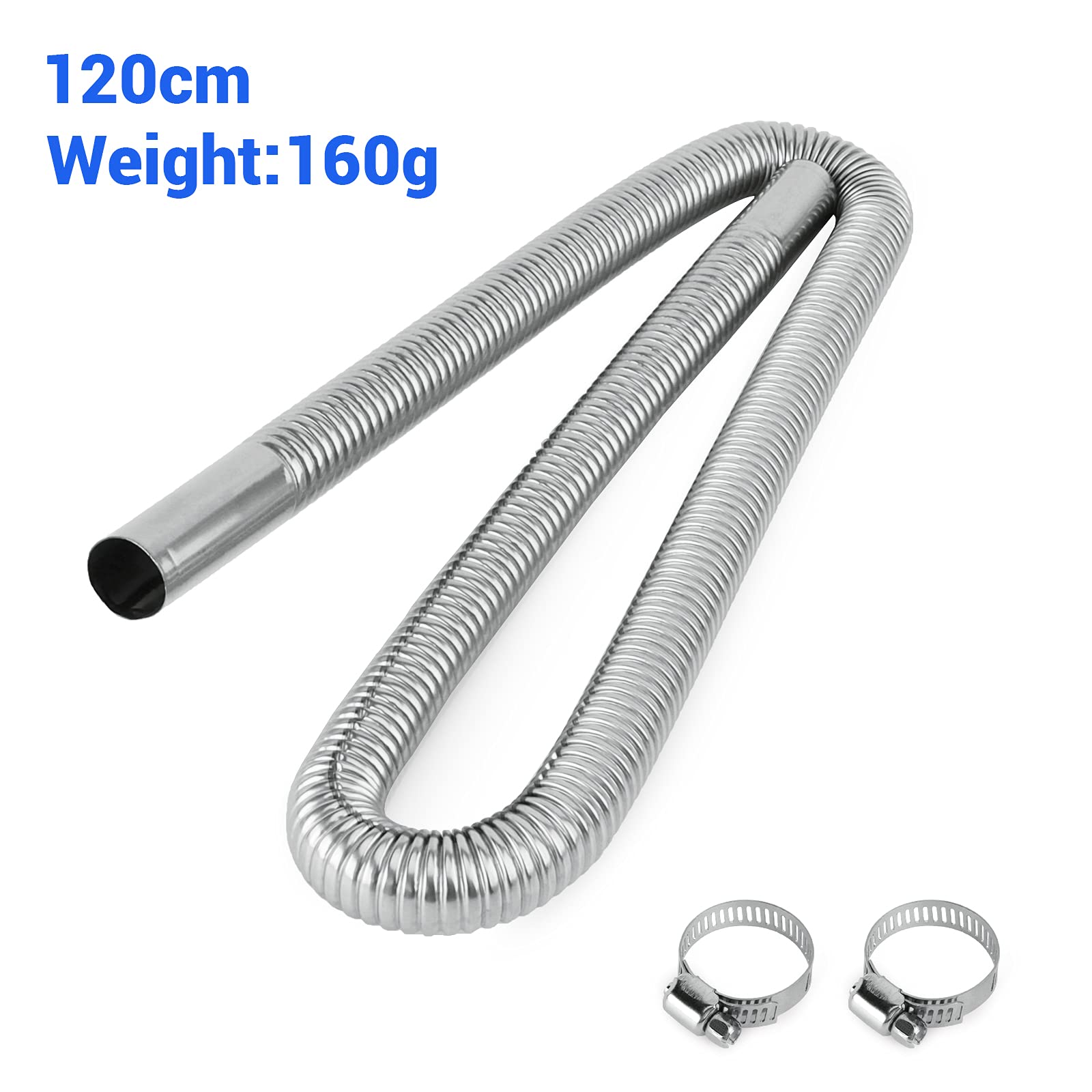 1 Inch Stainless Steel Exhaust Pipe Parking Air Heater Fuel Tank Diesel Gas Vent Hose Length 120Cm