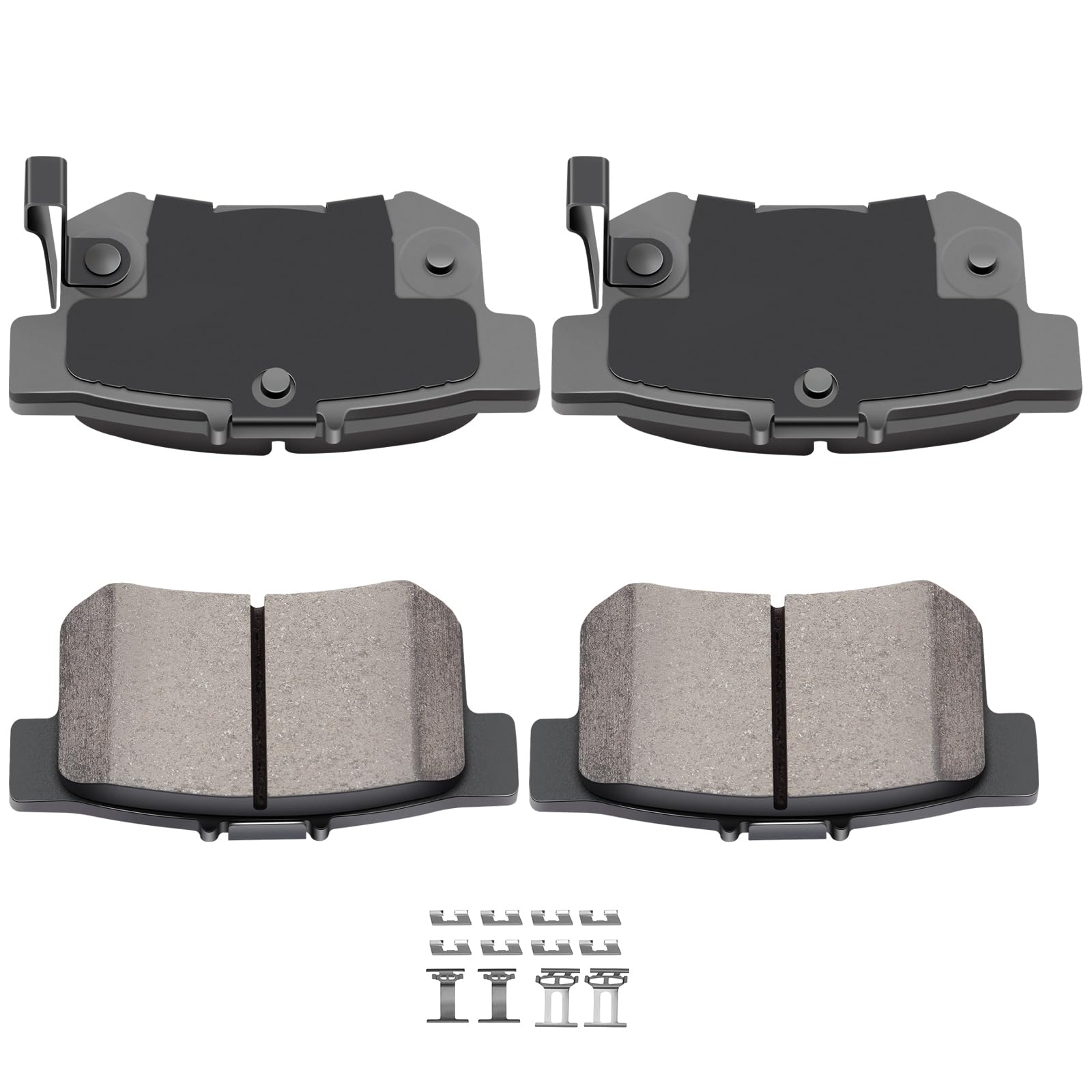 Automuto D537 Ceramic Brake Pads Kits, Rear(R+L) 4Pcs Brake Pads Set Fit For 1997-1999 For Acura Cl, 2002-2015 For Honda Civic S