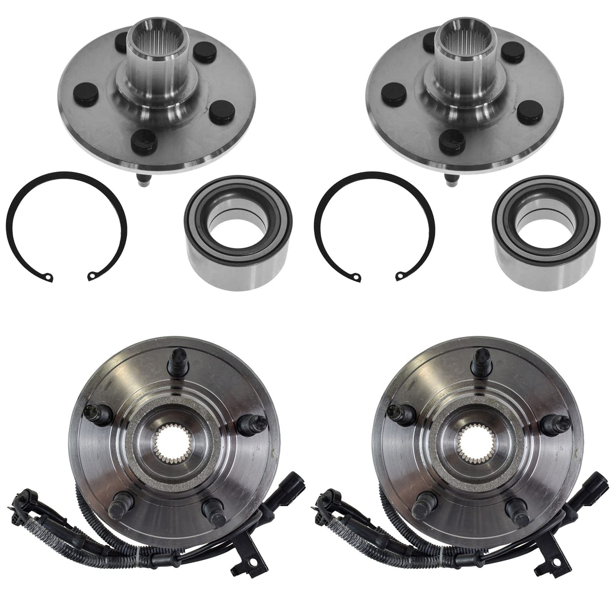 Trq Wheel Hub Bearings Assembly Set Compatible With 2006-2010 Ford Explorer 2007-2010 Explorer Sport Trac Mercury Mountaineer