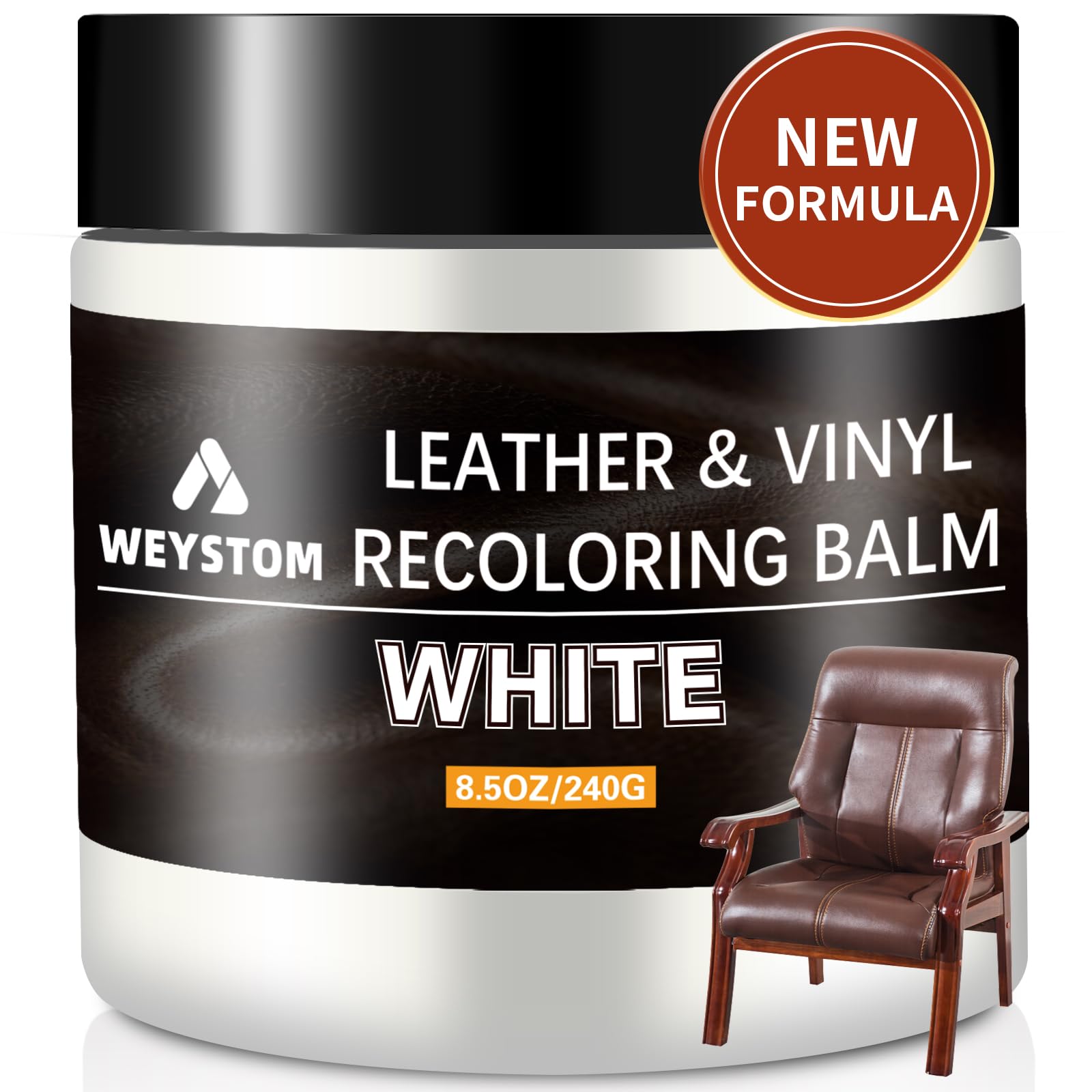 Leather Recoloring Balm - White Leather Repair Kit For Furniture, Dye, Recolor, Renew, Repair & Restore Aged, Faded, Cracked, Pe