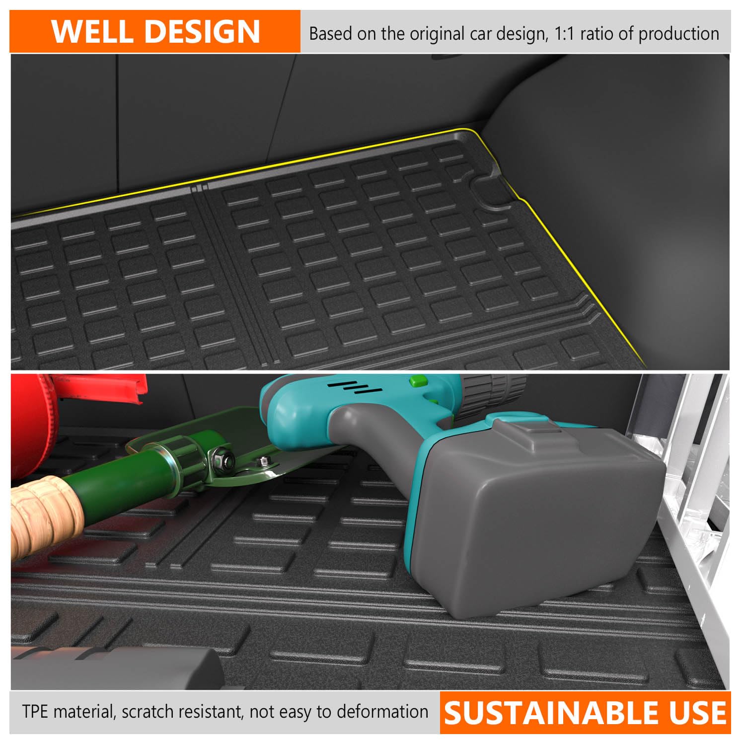 powoq Trunk Mat for 2023-2024 Mazda CX-5, All Weather Cargo Liner, Rear Cargo Mat, Durable Protection, Compatible with 23-25 CX-5