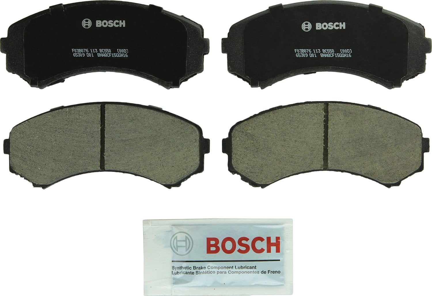 BOSCH BC550 QuietCast Premium Ceramic Disc Brake Pad Set - Compatible with Select Honda Passport; Isuzu Axiom, Rodeo Sport; Mazd