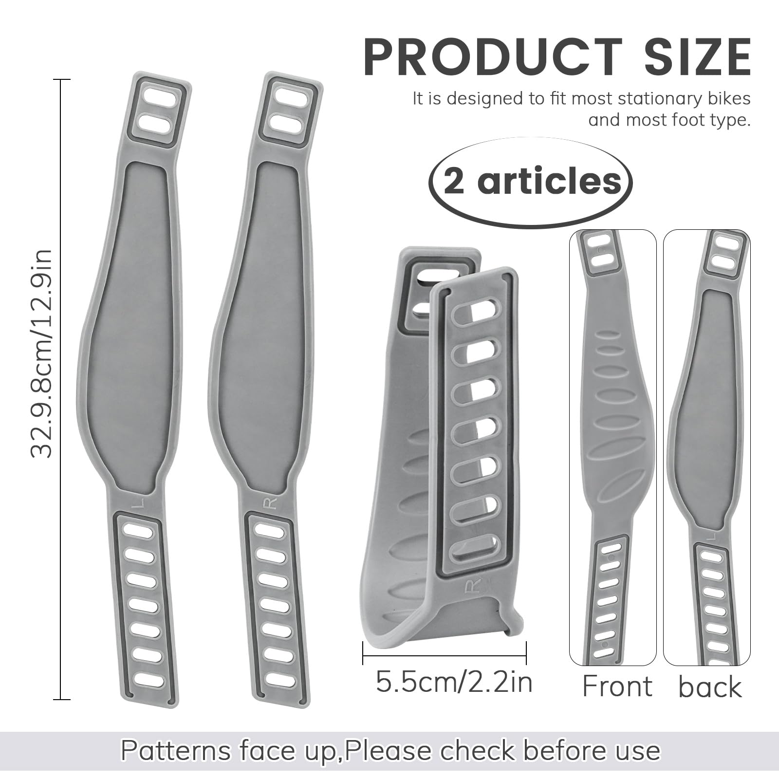 2Pcs Bicycle Pedal Straps, 12.9  2.3In Bike Straps, Foot Strap For Cycling Pedals, Stationary Bike Accessories, Stationary Bike