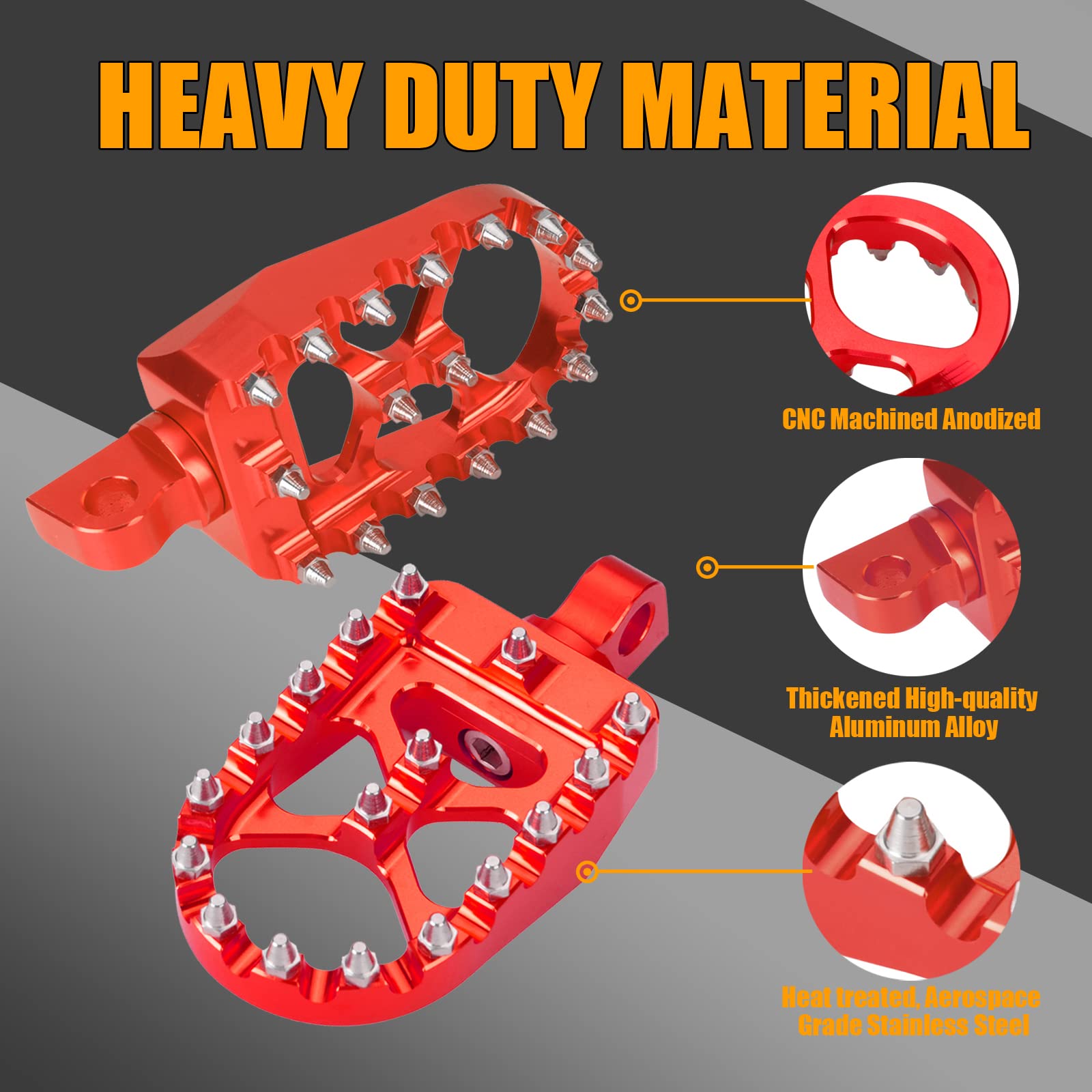 Sresk Offroad Cnc Wide Fat Foot Pegs For Harley Dyna Sportster Flfb Flstf Iron 883 Softail Street Glide, 360 Degree Rotating Mx