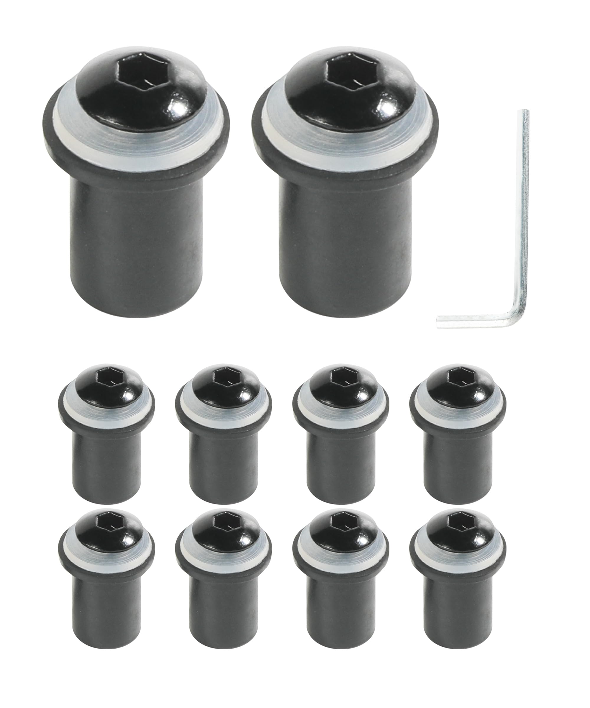 Esewalas 10Pcs Windshield Screw,Motorcycle Windscreen Bolts Screws Kit,Car Accessories Motorbike Fairing Windscreen Screws Bolt Windshield Mounting Nuts,Used To Fix Motorcycle Fairings,Parts (Black)