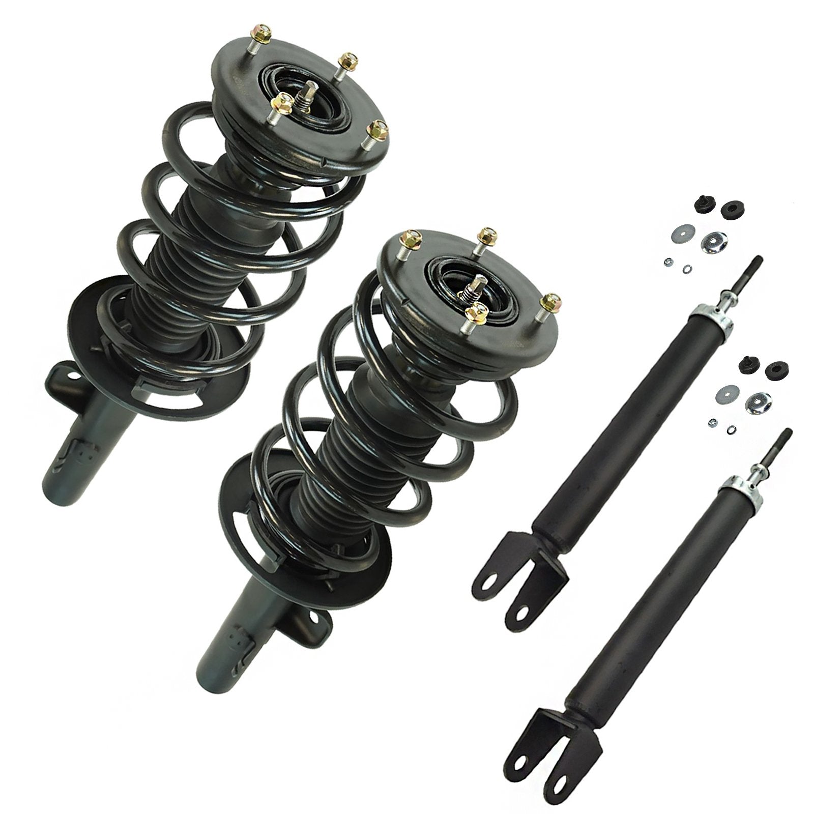 Trq Front And Rear Complete Strut Assembly & Shock Absorber Kit Complete Strut & Coil Spring Assembly Compatible With 2009-2012 