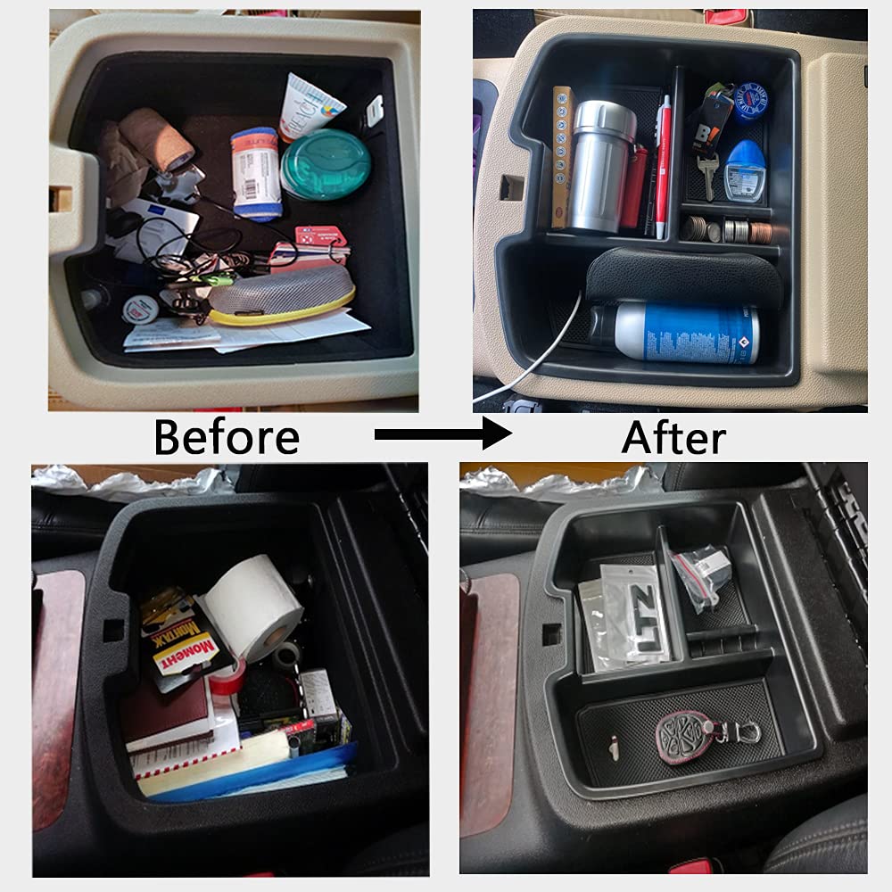 Tacorbo Center Console Organizer Tray For 2007-14 Gmc Sierra 2500 3500 Accessories Yukon Xl Silverado 2500 3500 Suburban 1500 Tahoe /07-13 Gmc Sierra 1500 Chevy Silverado Suburban 2500 Avalanche Blue