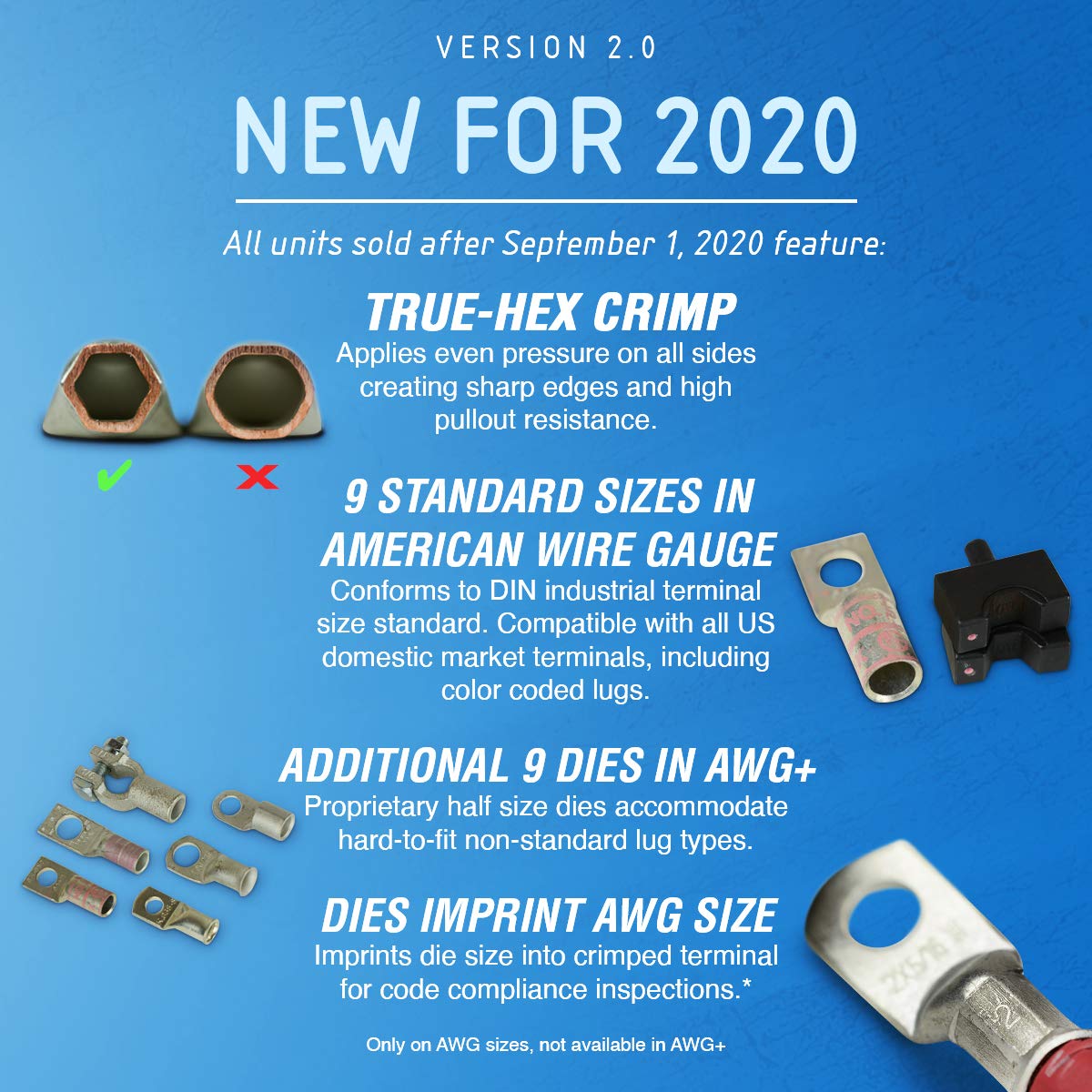 Temco Th0006 Hydraulic Electrical Cable Lug/Terminal Crimper Kit With 18 Die Sets 12 Awg - 00 (2/0) (5 Us Ton)