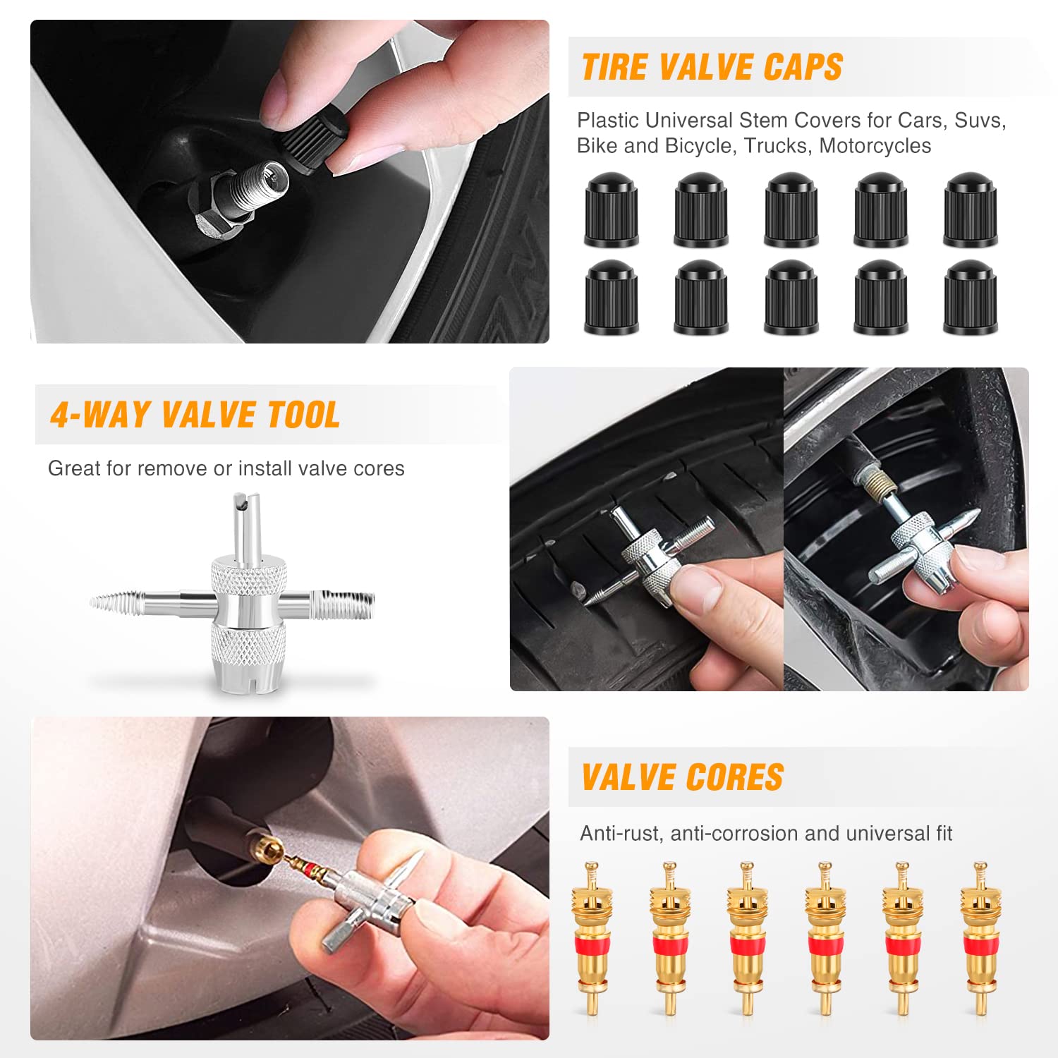 Gooacc Bumper&Splash Shield Retainer Metal Insert Clips Assortment Kit For Acura Honda 91503-Sz3-003 91503-Sz5-003 91506-S9A-003