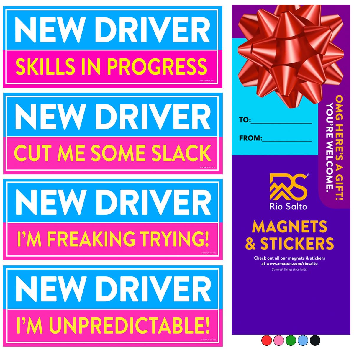Rio Salto 4-Pack New Driver Magnet Student Driver Magnet For Car Please Be Patient Stickers Permit Funny Student Driver Cute Gir