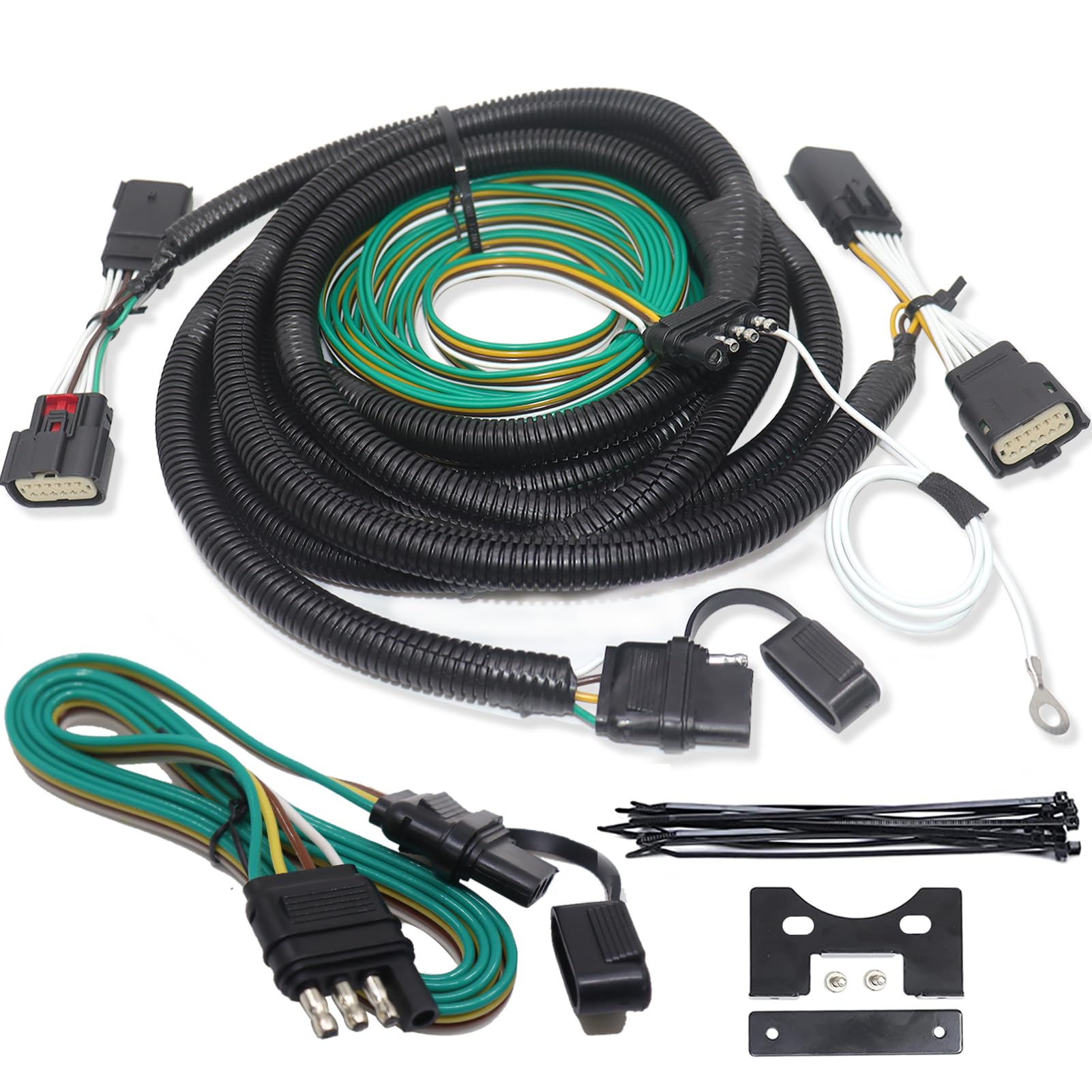 CARROFIX Custom Fit Vehicle Towed 4 Way Flat RV Harness Compatible with Jeep Wrangler JL (2018-2024), Jeep Gladiator (2020-2024)