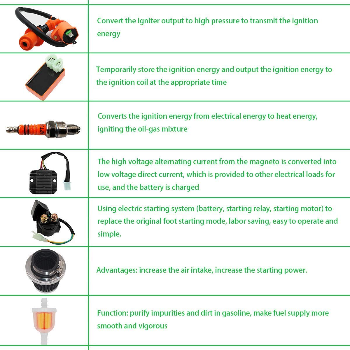 High Performance Racing 6 Pin Ac Cdi Ignition Coil Spark Plug A7Tc For Gy6 50Cc 125Cc 150Cc 4 Stroke Engines Scooter Atv Go Kart Moped Quad Pit Dirt Bike Cart