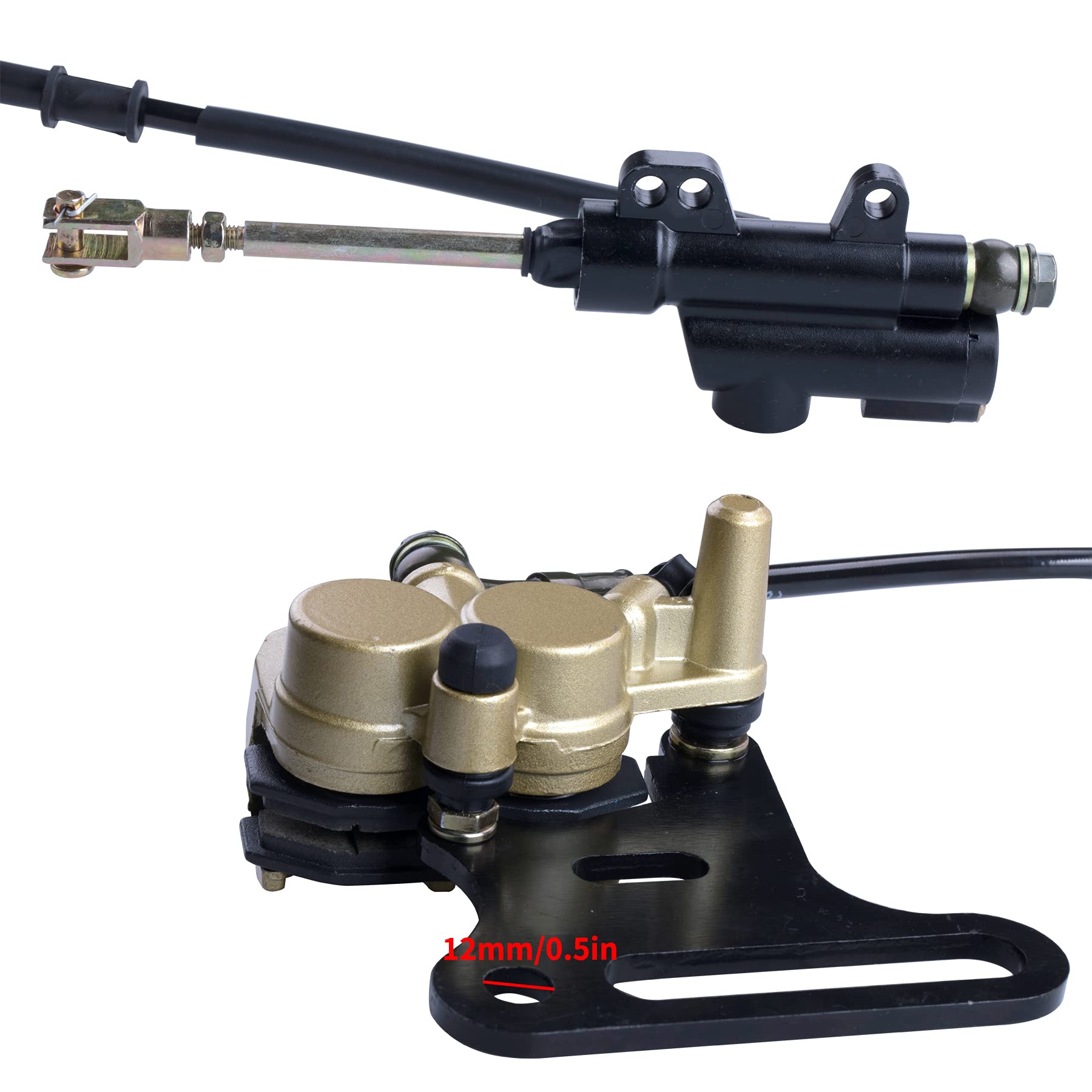 12mm rear disc hydraulic brake master cylinder caliper Compatible with 70cc 90cc 110cc 125cc 140cc 150cc SSR Baja apollo Taotao