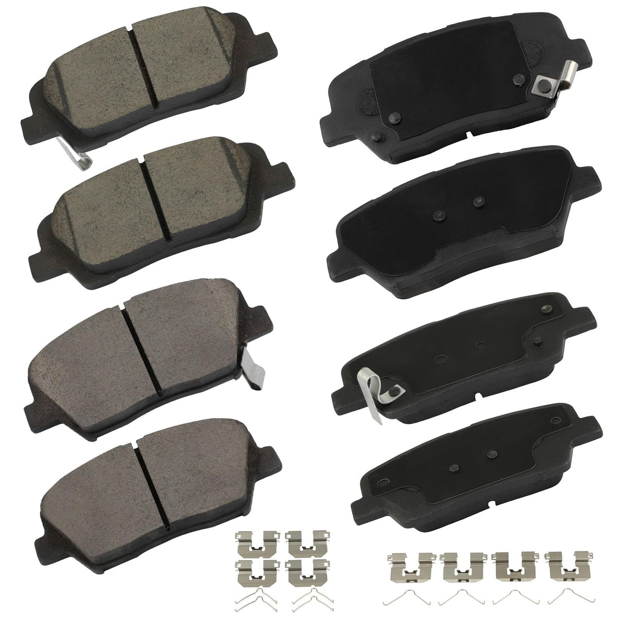 Cciyu D1815 D1916 Front & Rear Ceramic Disc Brake Pads Set W/Hardware Fit For Hyundai For Santa Fe Sport 2017-2018,For Kia For S