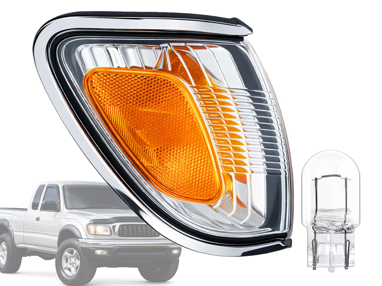 Auto Parts Avenue APA Replacement Chrome Trim Corner Parking Lamp for 2001 2002 2003 2004 Tacoma Passenger Side TO2521161