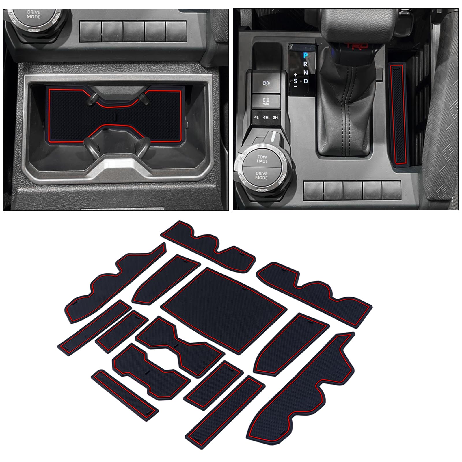Premium Custom Liner Mat Compatible With 2024 2025 Toyota Tacoma(4Th Gen) Double Cab Accessories Center Console, Door Pocket And