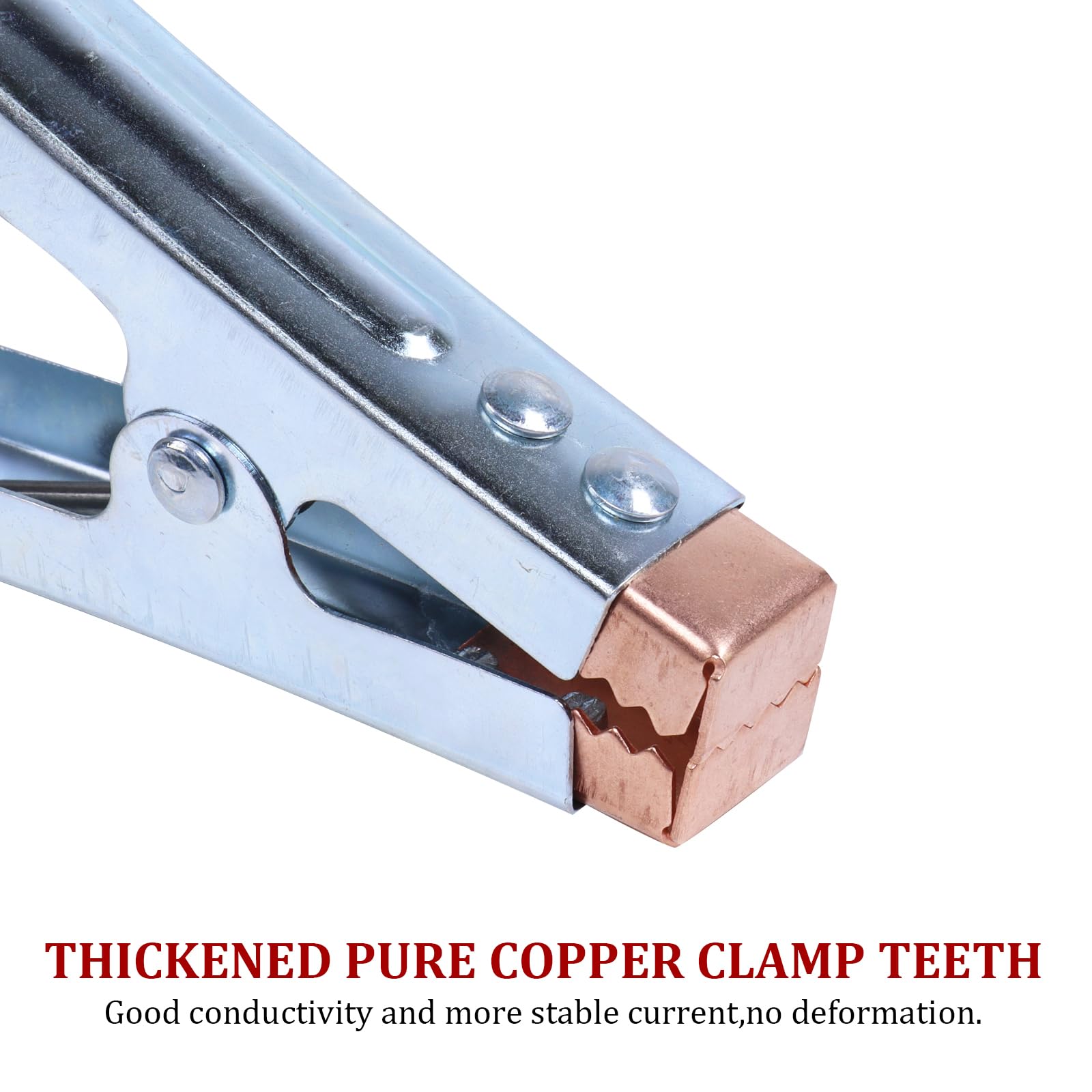 Pure Copper 1500A Jumper Cable Clamp,Heavy Duty, Replacement, Insulated Handle, Durable for Truck Car Batteries (Black + Red) 2P