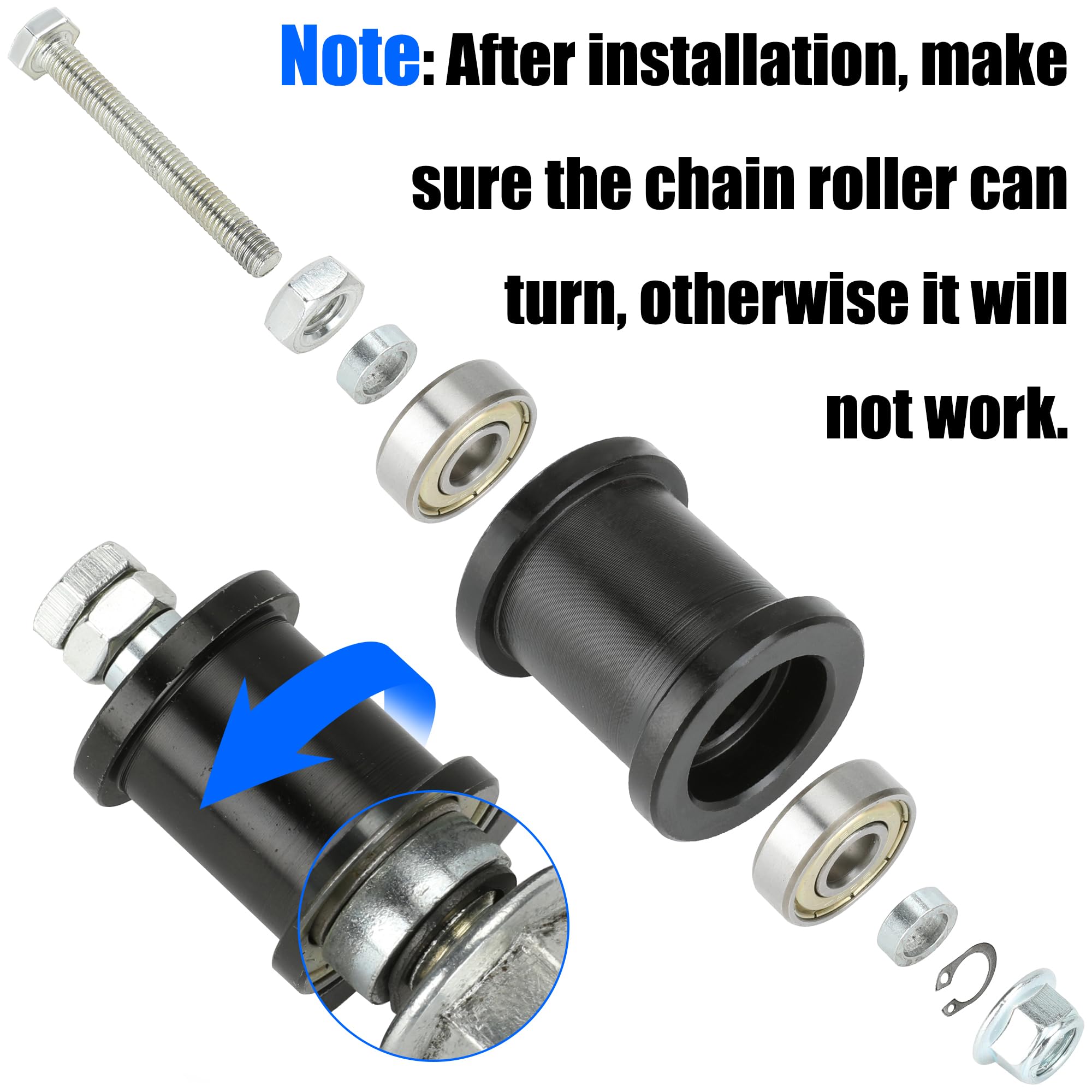 YOXUFA #35 Roller Chain 140 Links +Mini Bike Chain Tensioner for Coleman CT100U CC100X Baja Doodle Bug DB30 Predator 212cc 79cc
