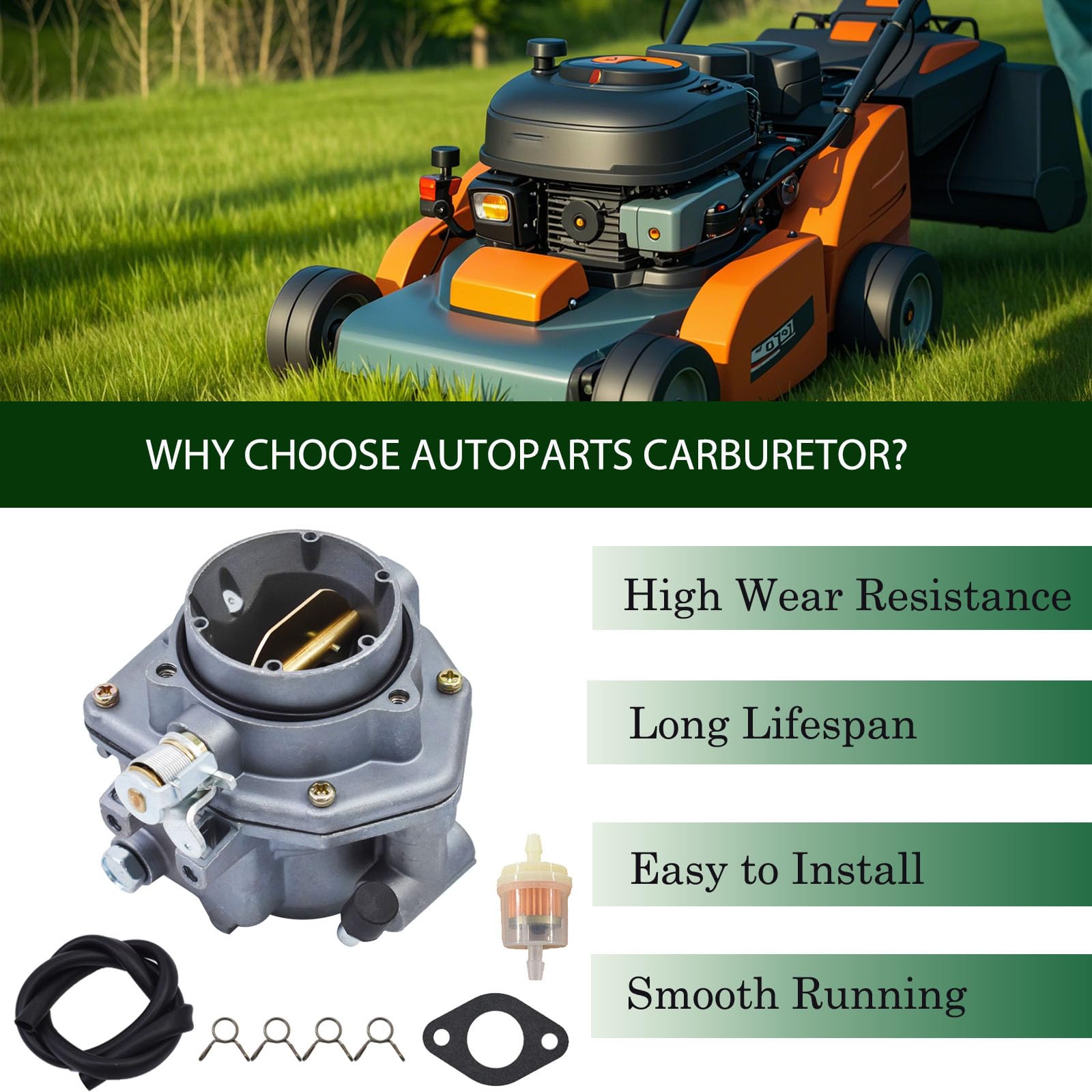 Autoparts New Carburetor Mia10343 Miu10633 Carb Fit For John Deere 316 318 P218G B43G Onan