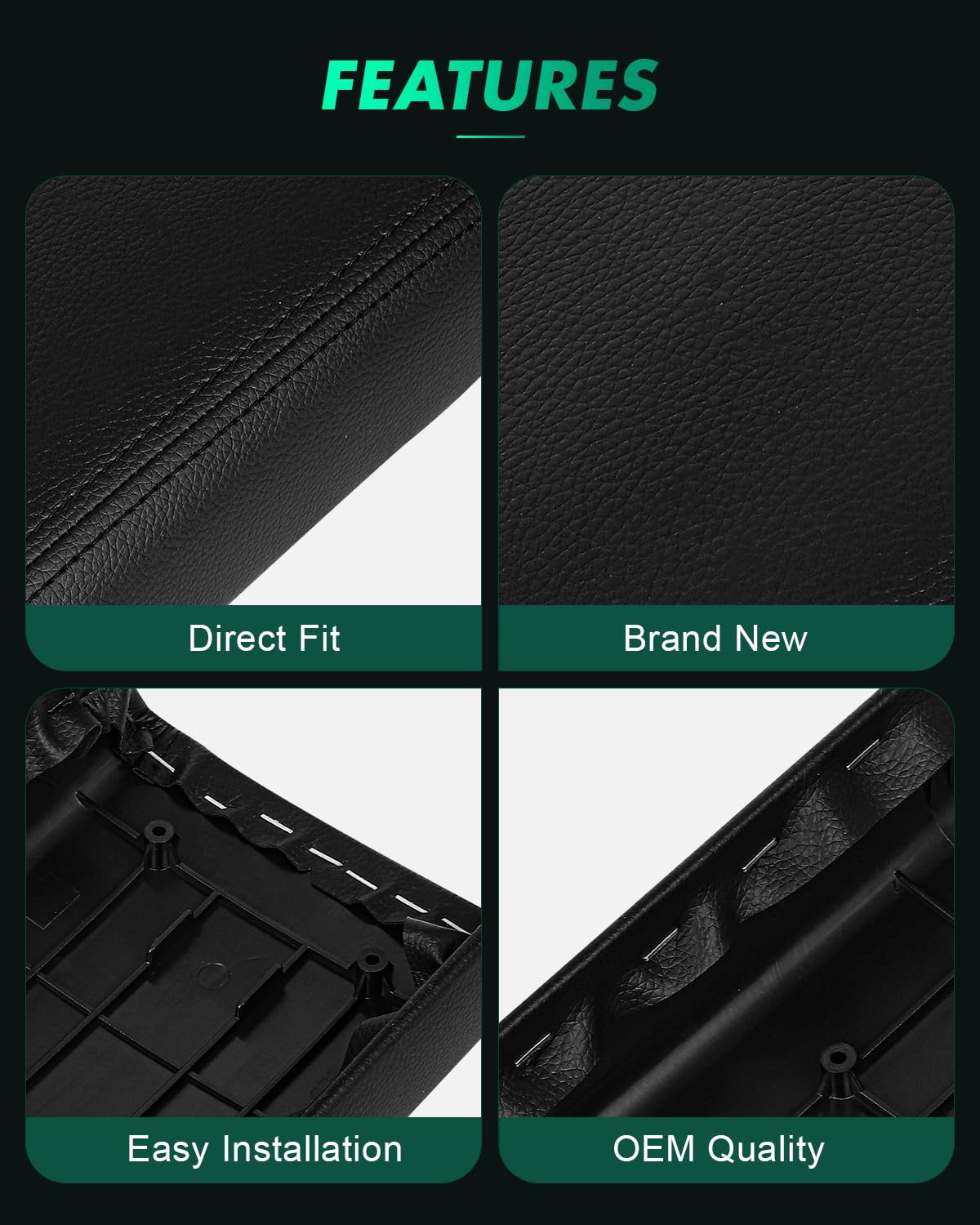 SCITOO Auto Black Car Center Console Lid Armrest Seat Box Cover Replacement Fit for 2003-2007 for Honda Accord 7th Armrest Cover