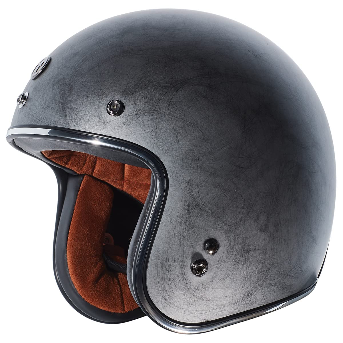 Torc Unisex-Adult Open Face Motorcycle Helmet (Flat Black Weathered Silver, X-Large)