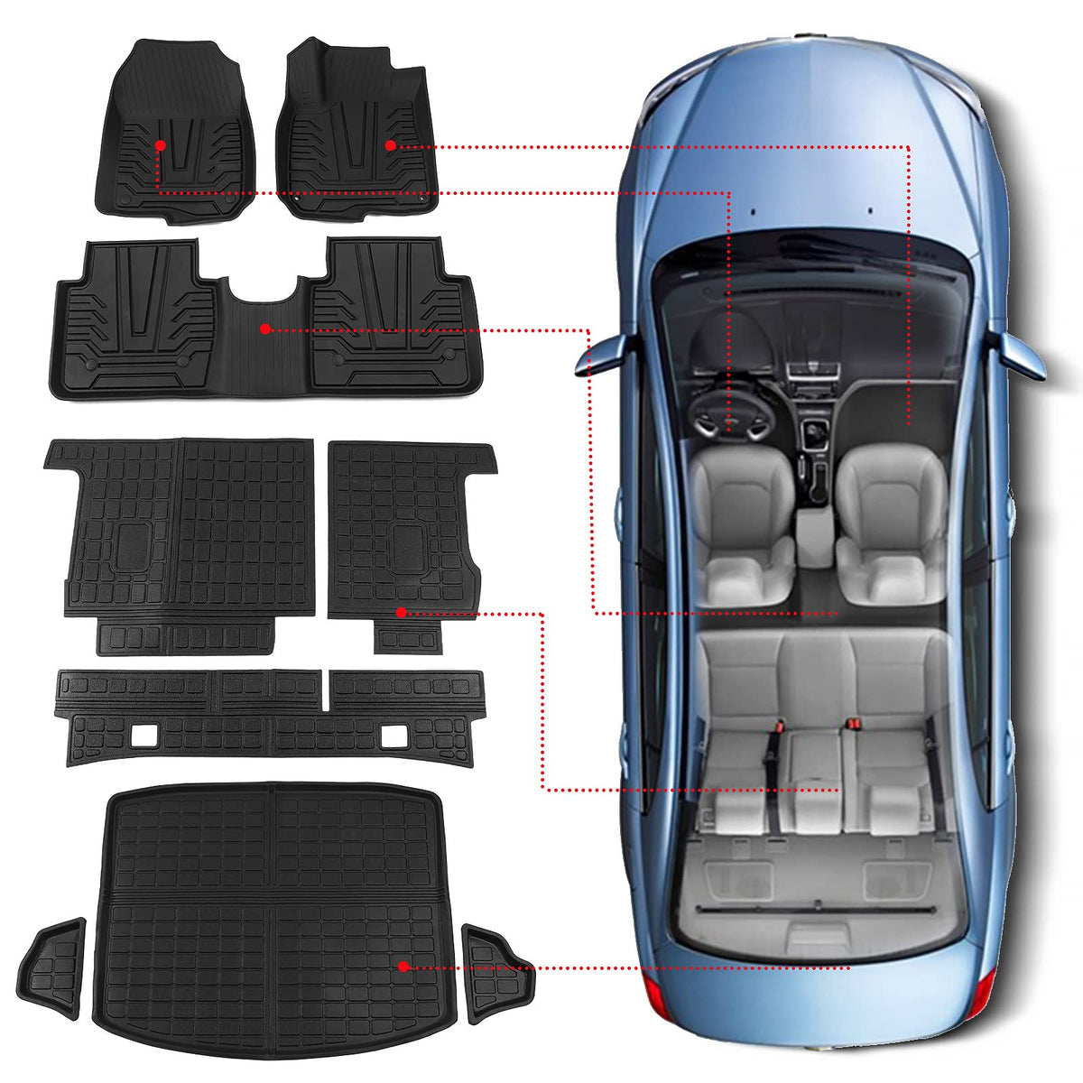 Powoq Fit 2017-2022 Honda Crv Trunk Mat Cargo Liners All Weather Floor Mats Backrest Mats For 2017-2022 Honda Crv Accessories (F