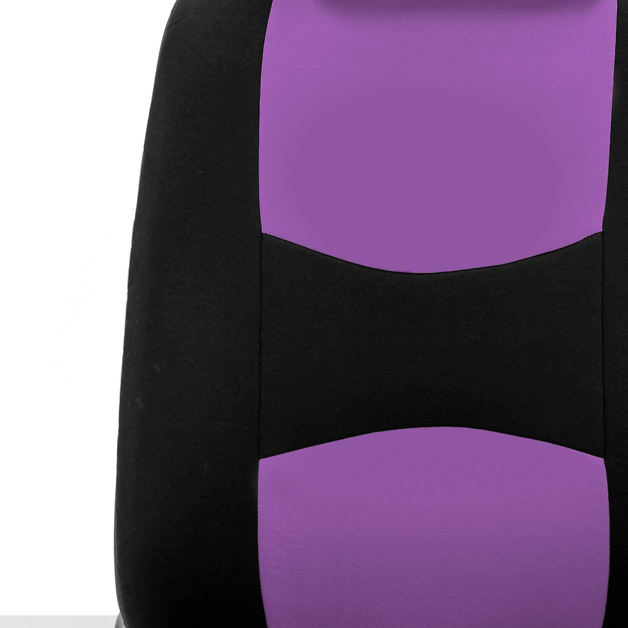 Fh Group Automotive Seat Covers Flat Cloth Full Set Purple Car Seat Covers, Rear Solid Bench Universal Fit And Car Seat Protecto
